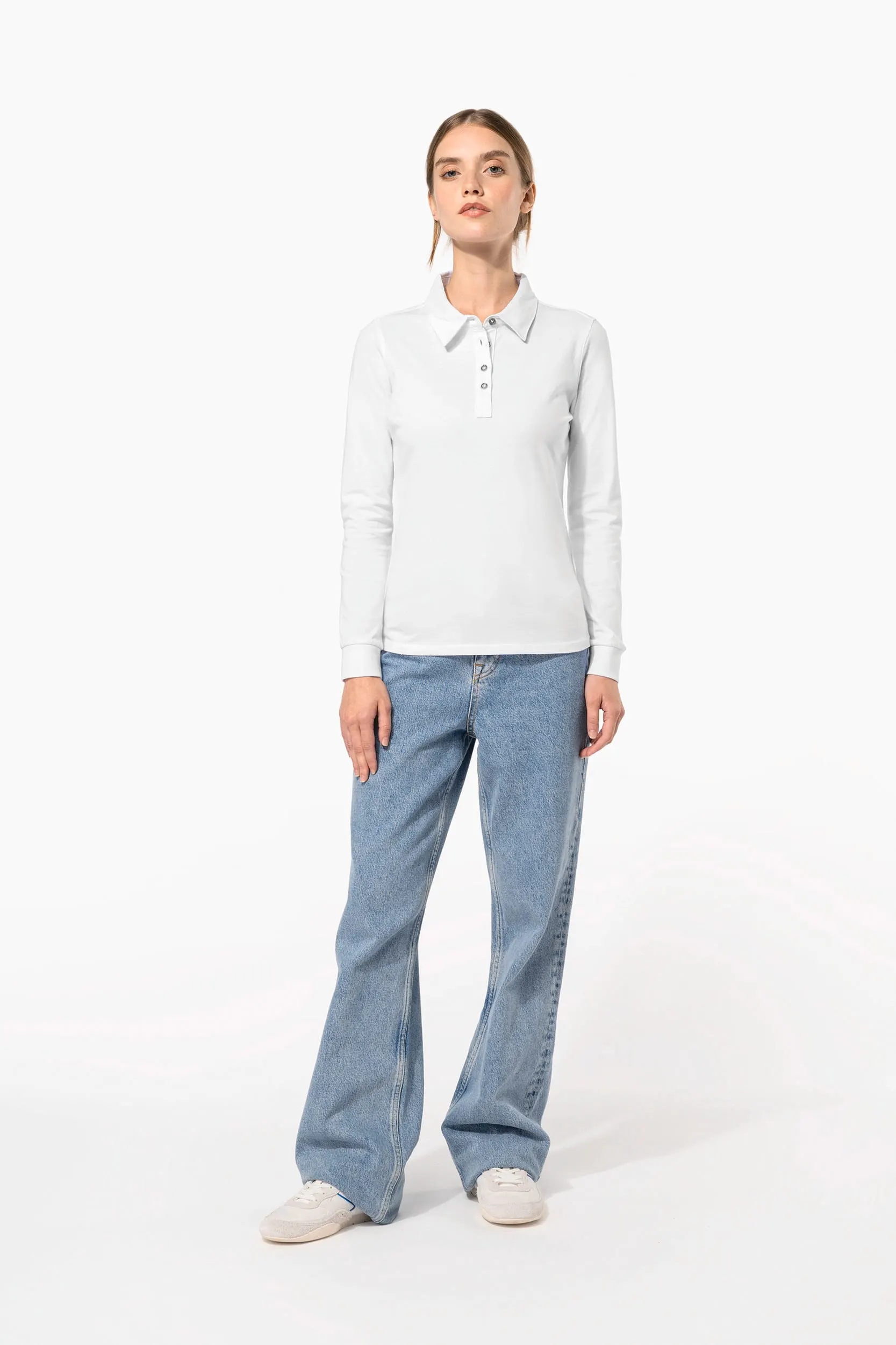 Polo jersey manga larga mujer