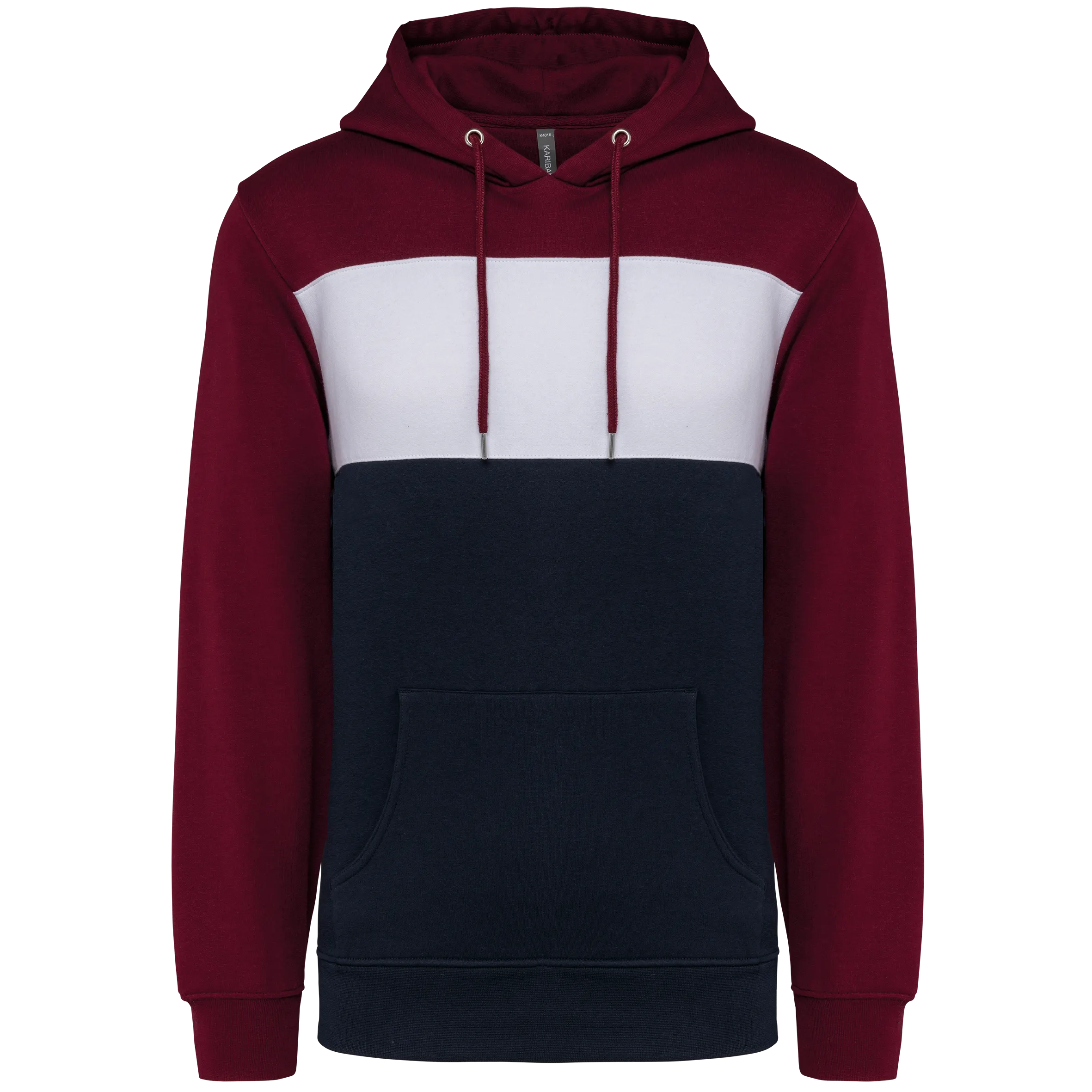 Sudadera tricolor con capucha unisex
