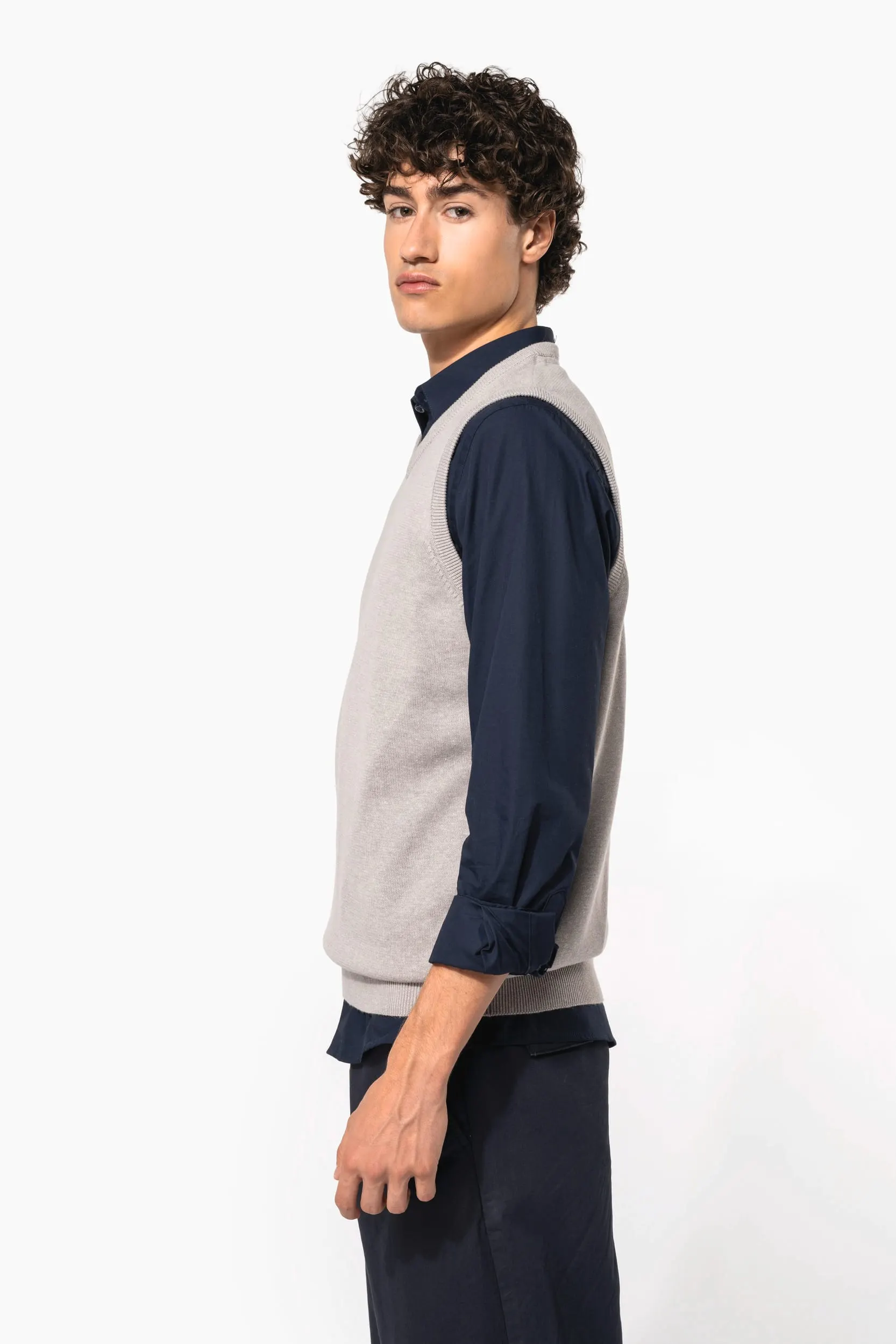 Jersey cuello de pico sin mangas