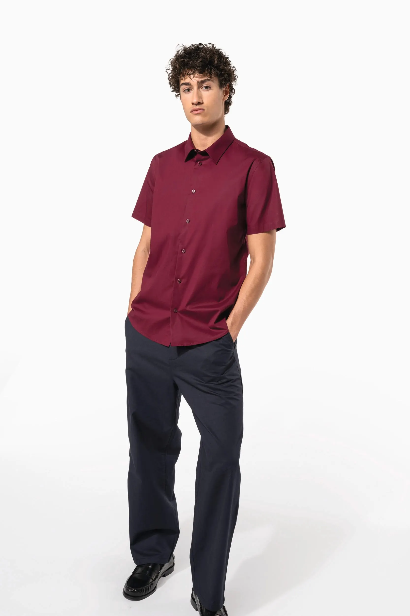 Camisa strech manga corta hombre