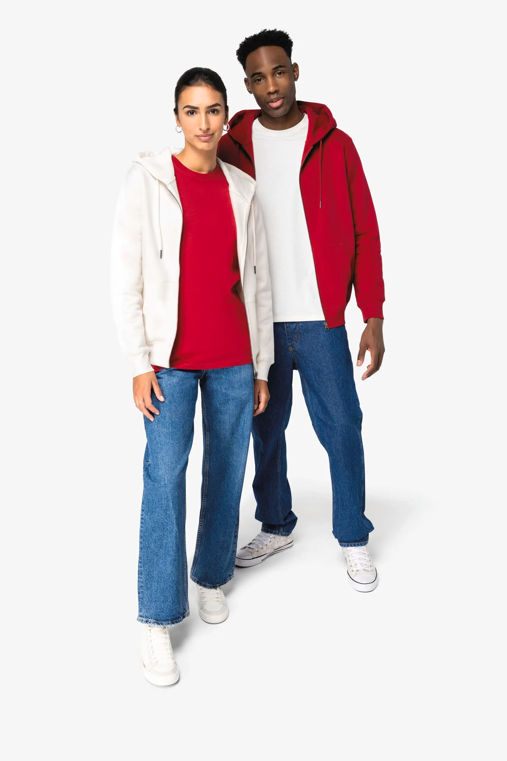 Sudadera ecorresponsable con cremallera y capucha unisex