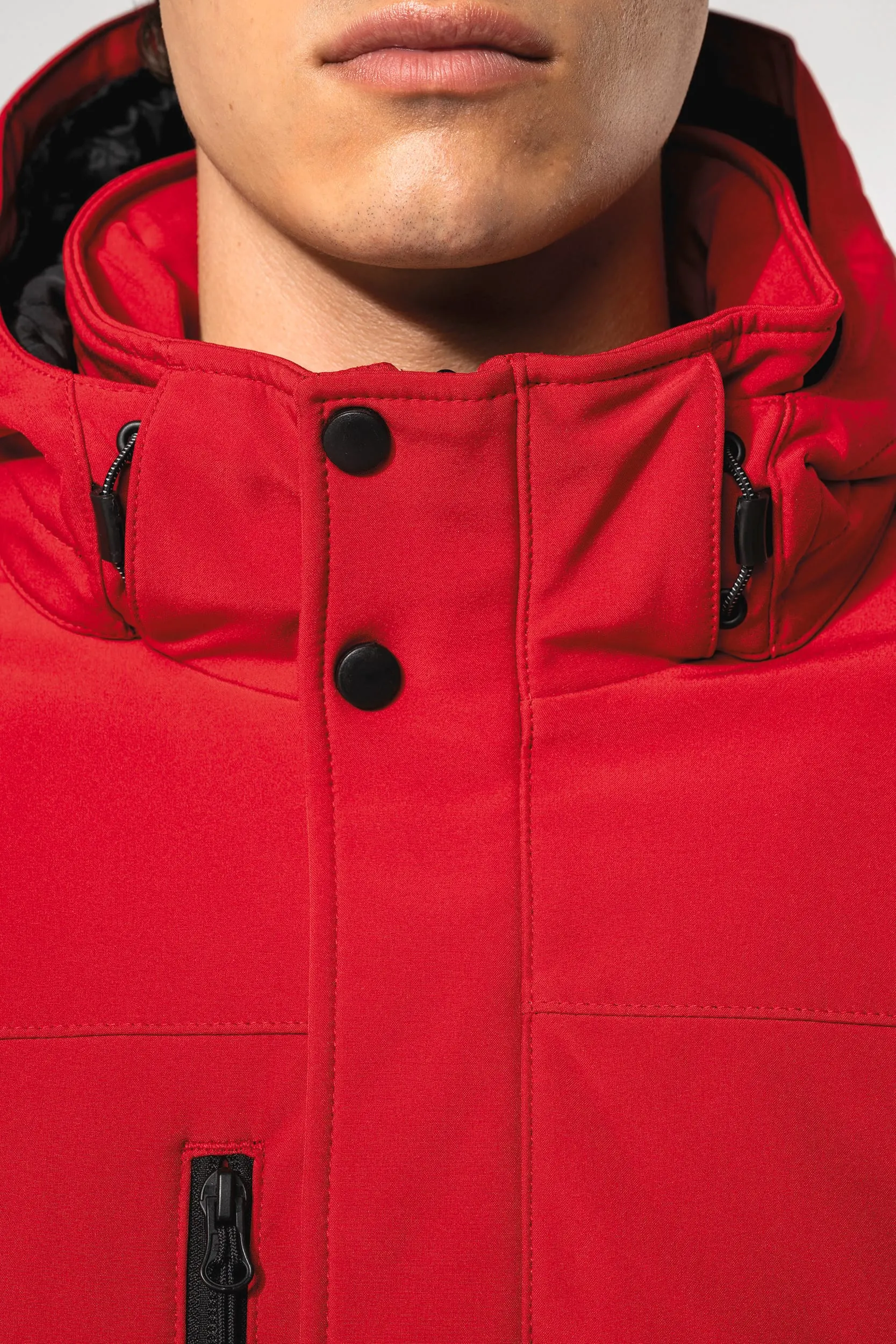 Parka softshell acolchada con capucha hombre