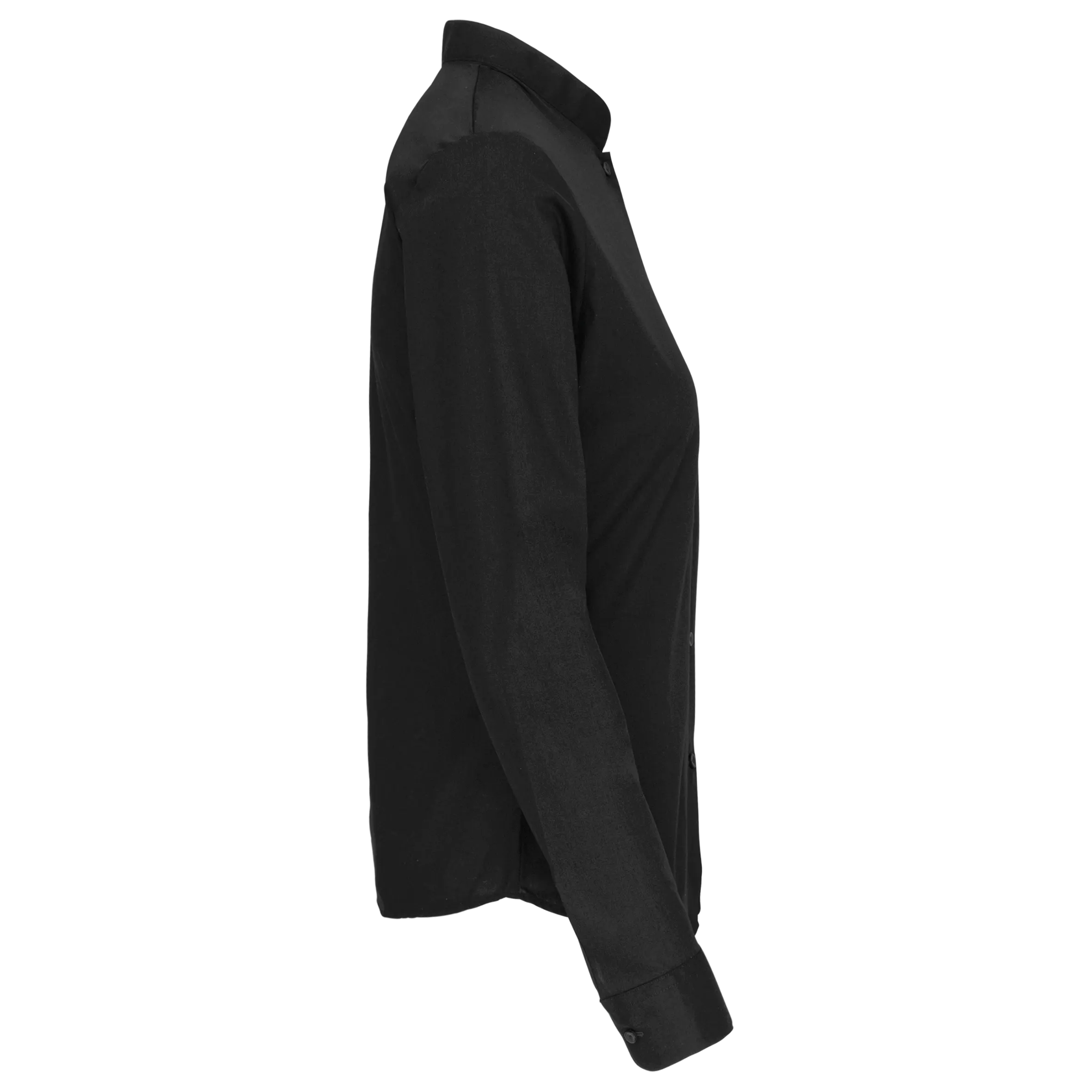 Camisa cuello mao manga larga mujer