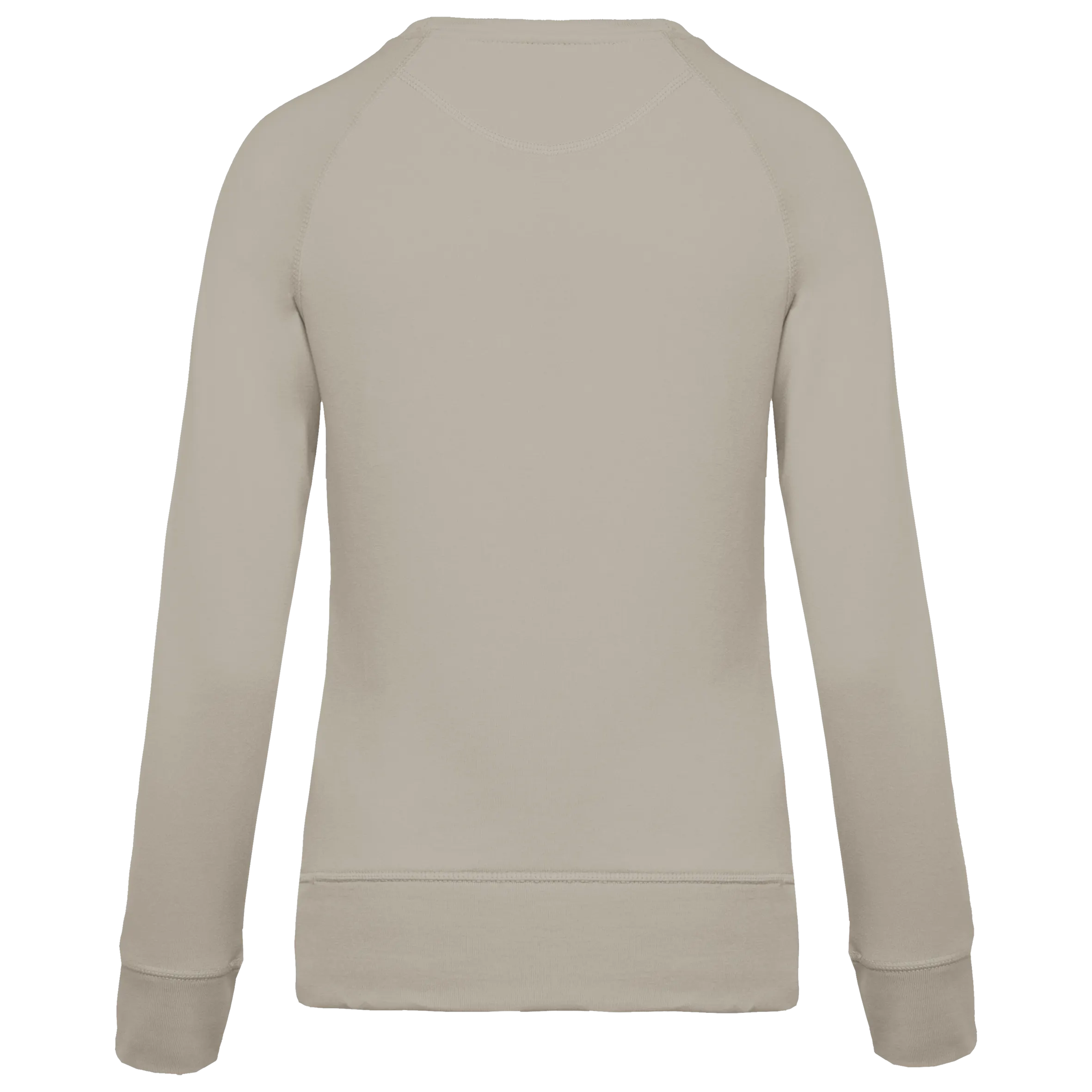 Sudadera algodón orgánico con cuello redondo y mangas raglan de mujer