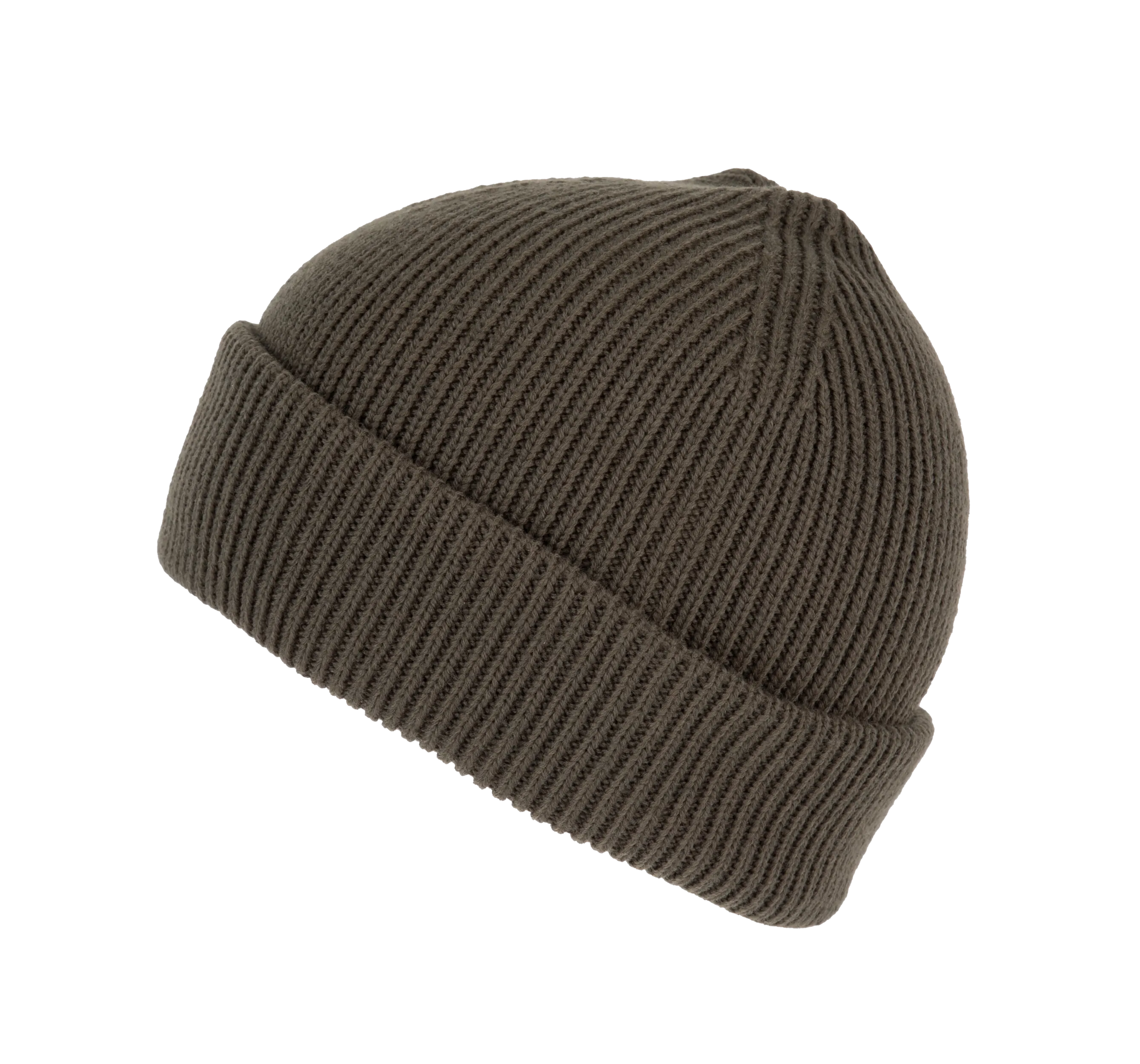 Gorro de punto canalé con doble dobladillo