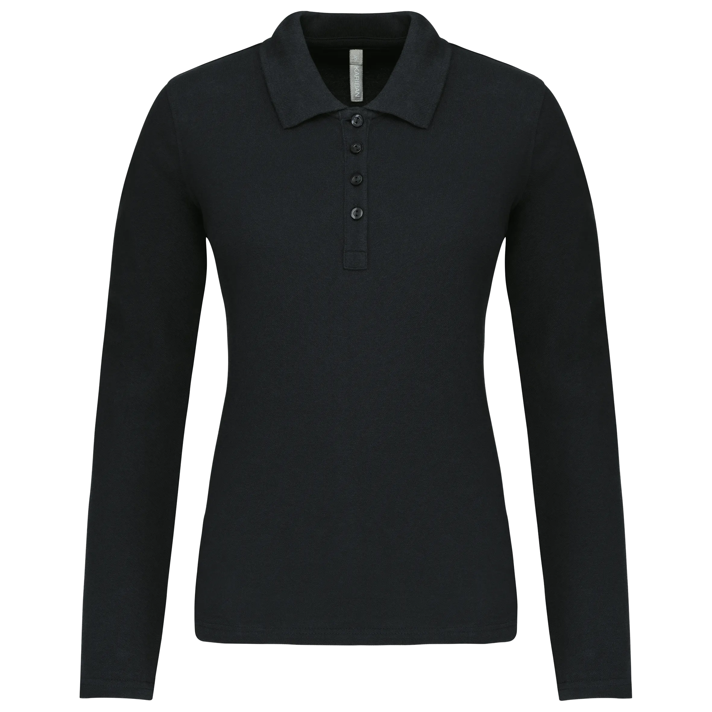 Polo piqué de manga larga de mujer