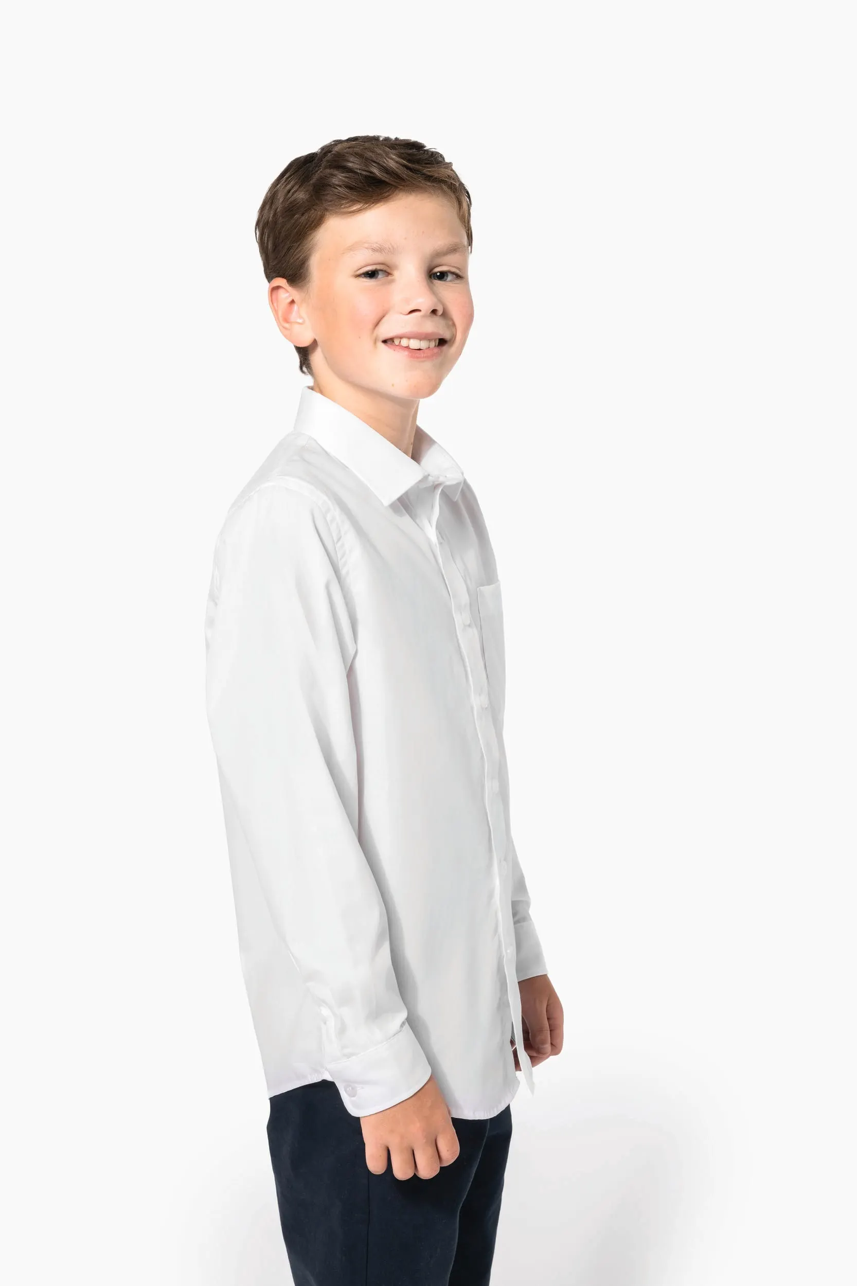 Camisa popelina manga larga niños