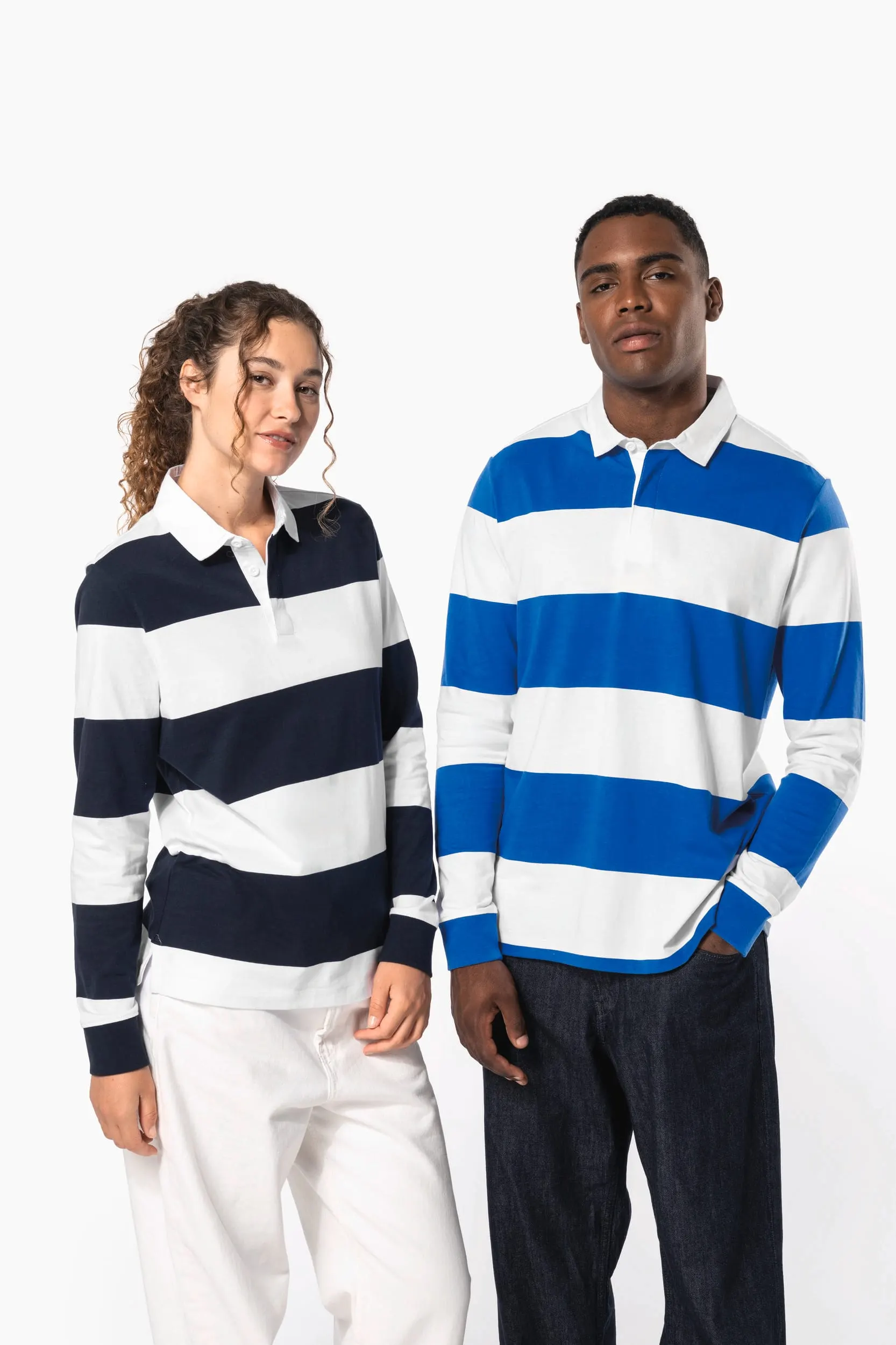 Polo a rayas manga larga unisex