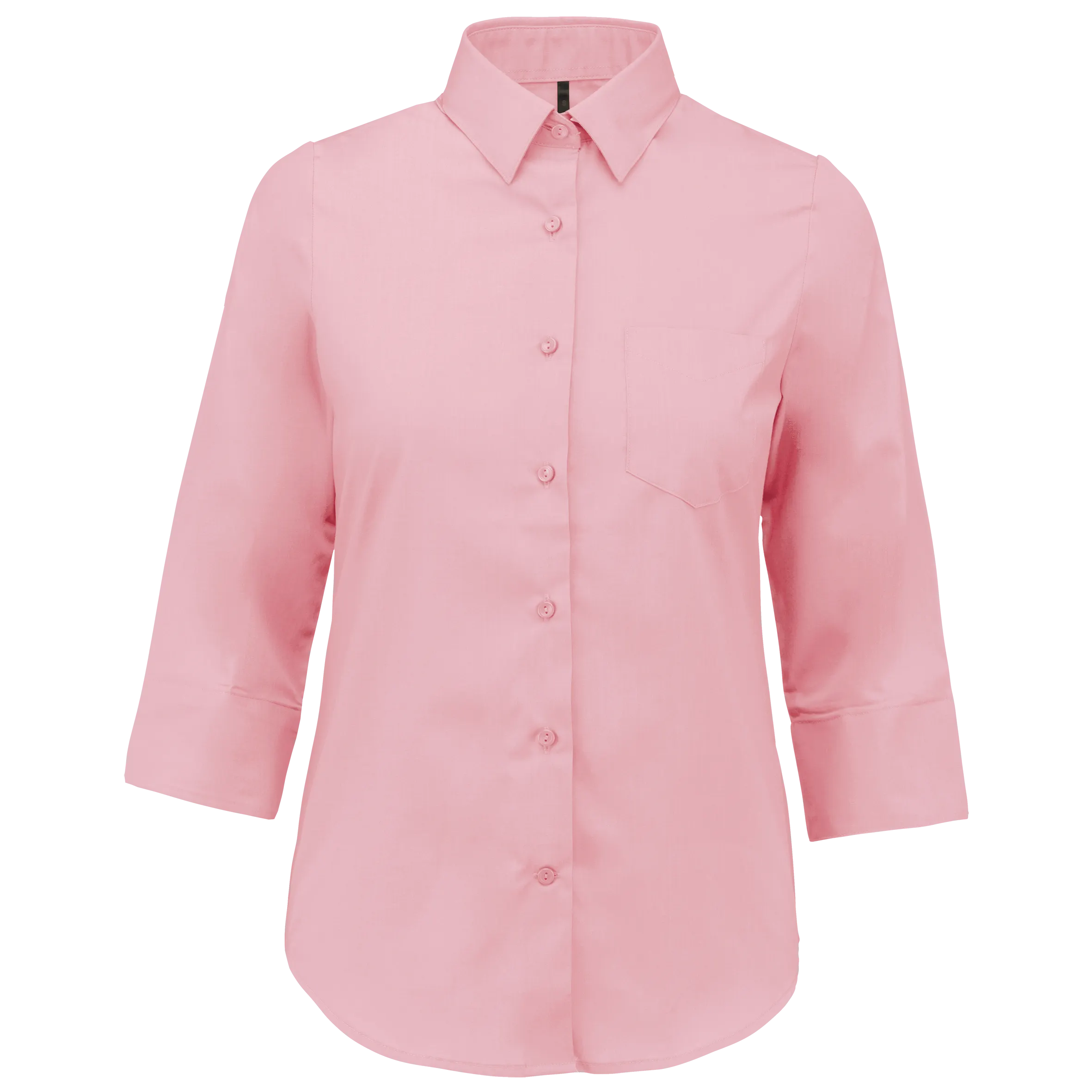 Camisa popelina de polialgodón manga 3/4 de fácil cuidado mujer