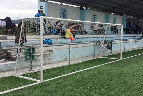 JGO PORTERÍAS FÚTBOL 7 METÁLICAS TRASLADABLES TUBO 80 MM REGLAMENTARIAS
