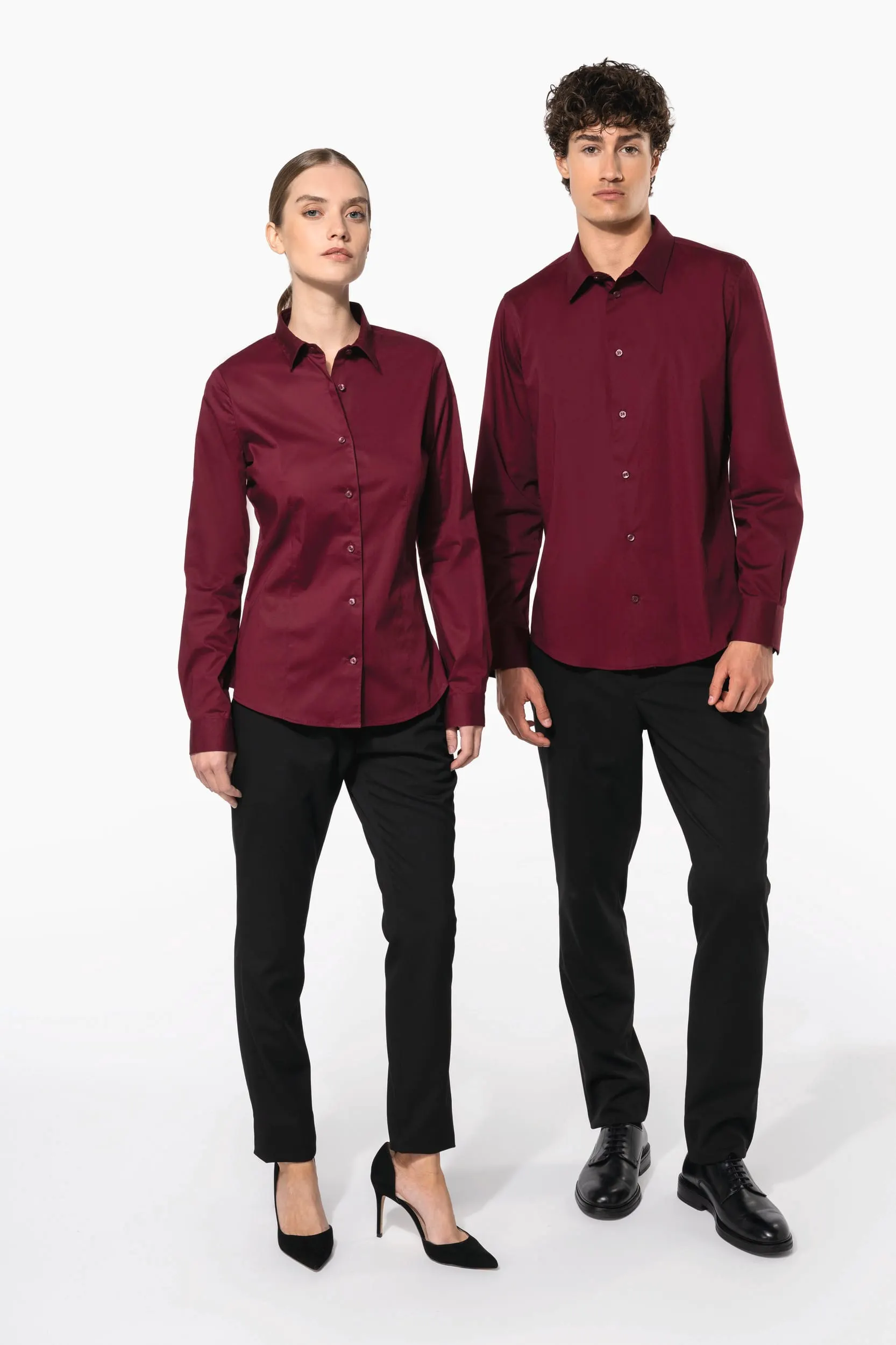 Camisa stretch manga larga mujer