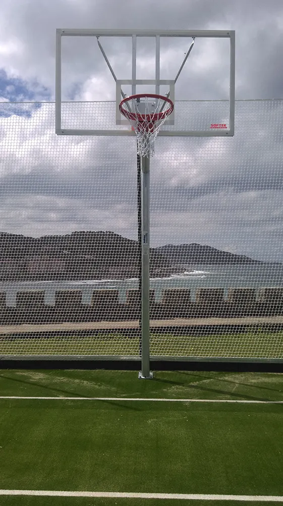 JGO CANASTAS GALVANIZADAS BALONCESTO MONOTUBO NEW TUBO 114 MM FIJAS CON BASE ANCLAJE-SIN TABLERO,ARO