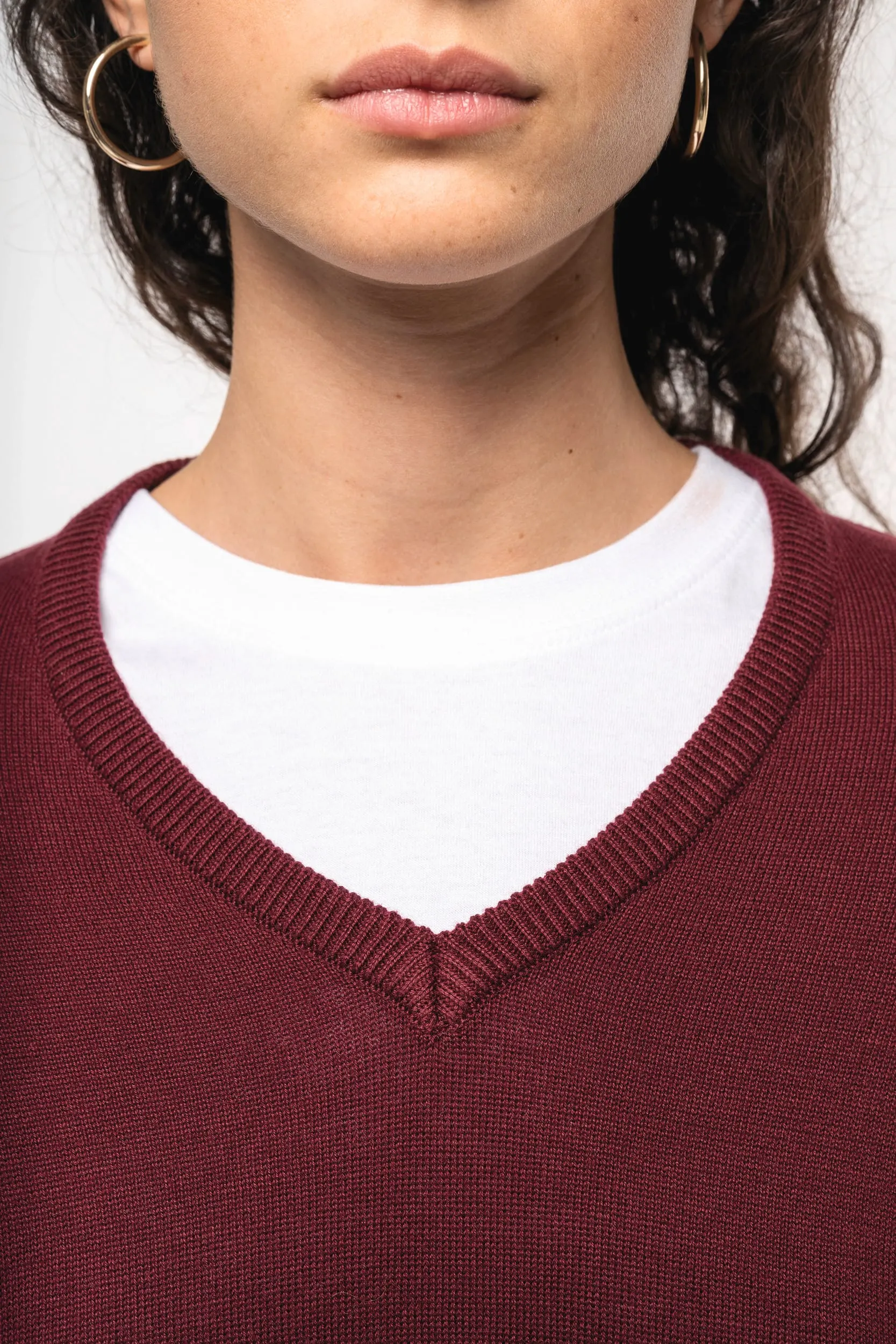 Jersey cuello de pico mujer