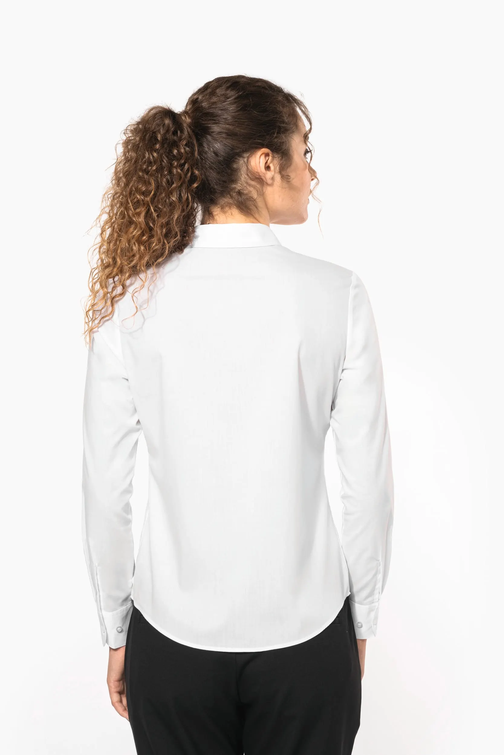 Camisa popelina de polialgodón de fácil cuidado para mujer