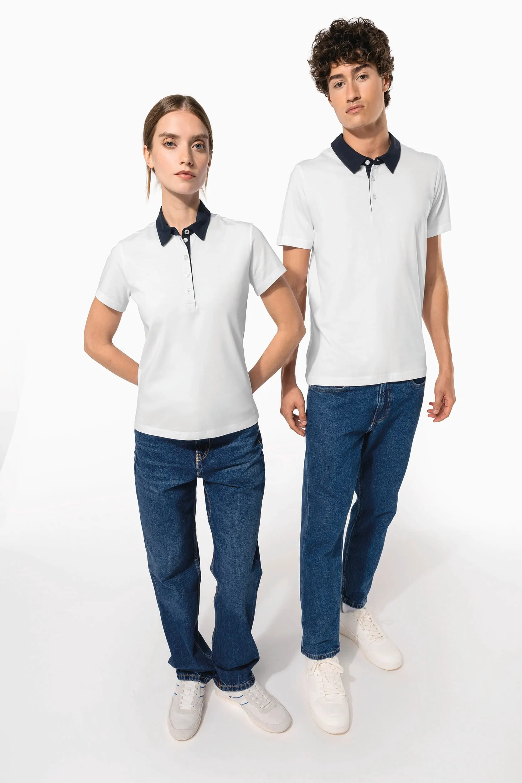 Polo jersey bicolor mujer