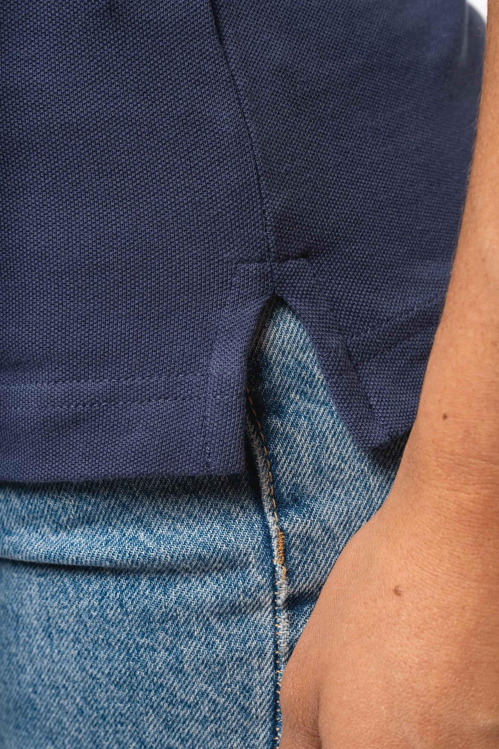 Polo de punto piqué manga corta mujer