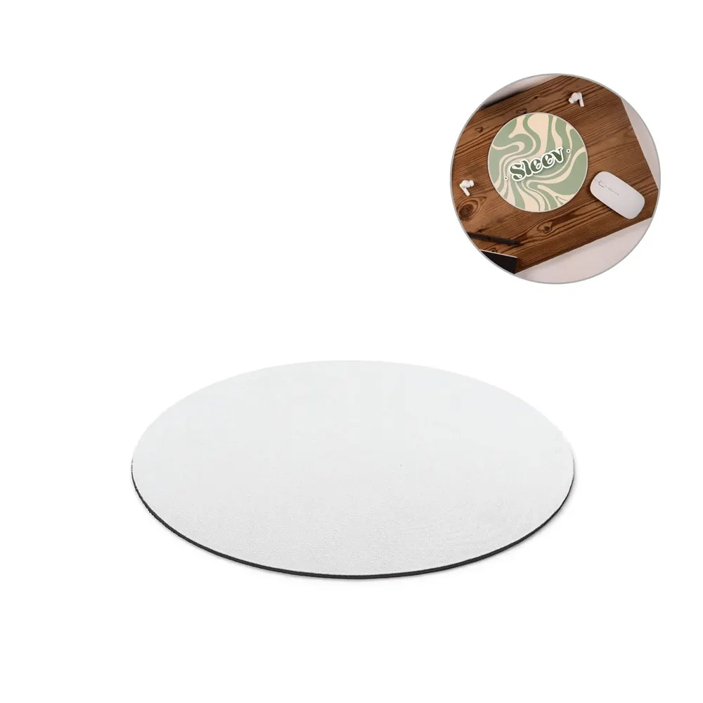 BLAIR ROUND. Alfombrilla de ratón redonda con base de goma