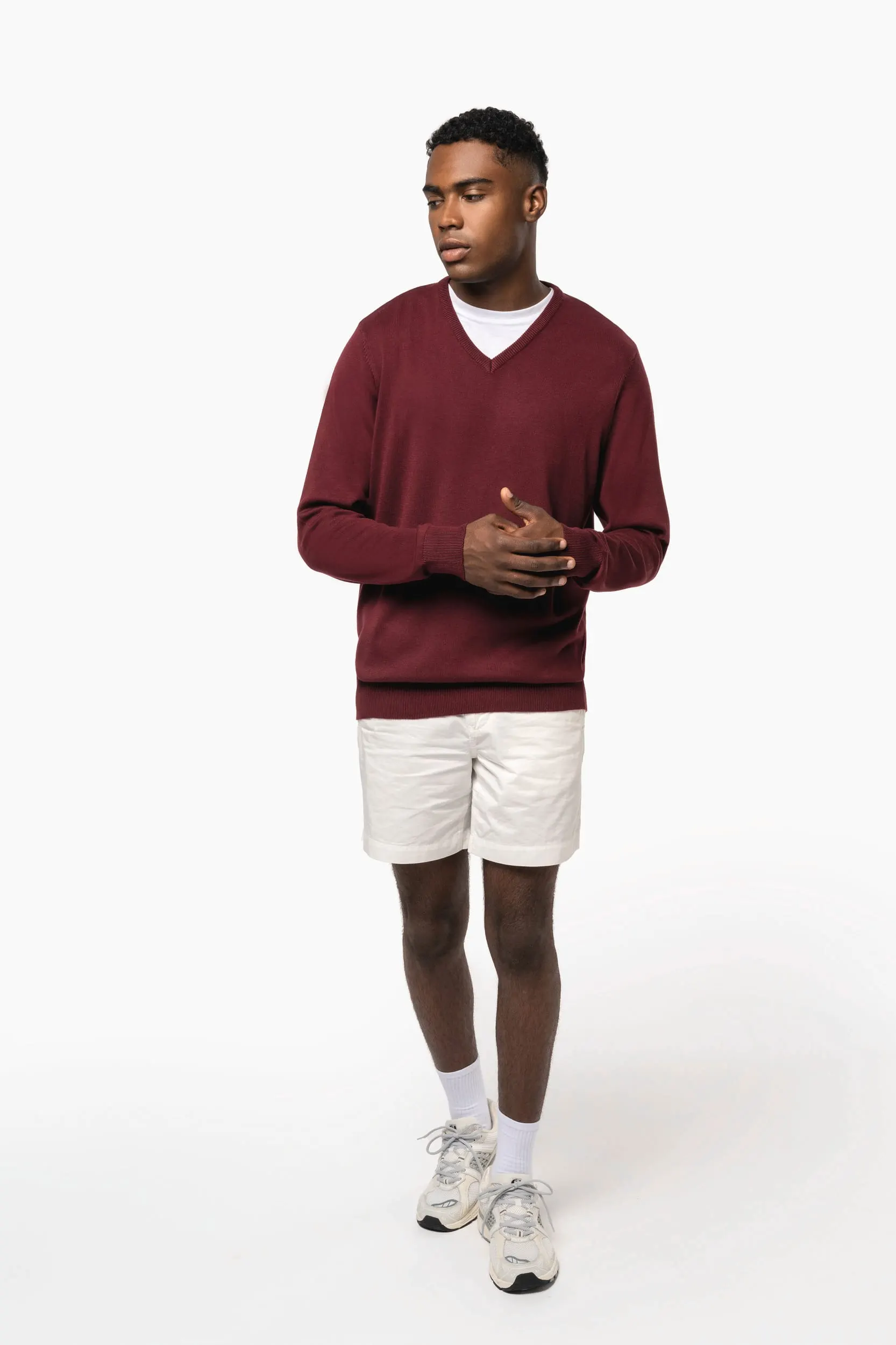 Jersey cuello de pico hombre