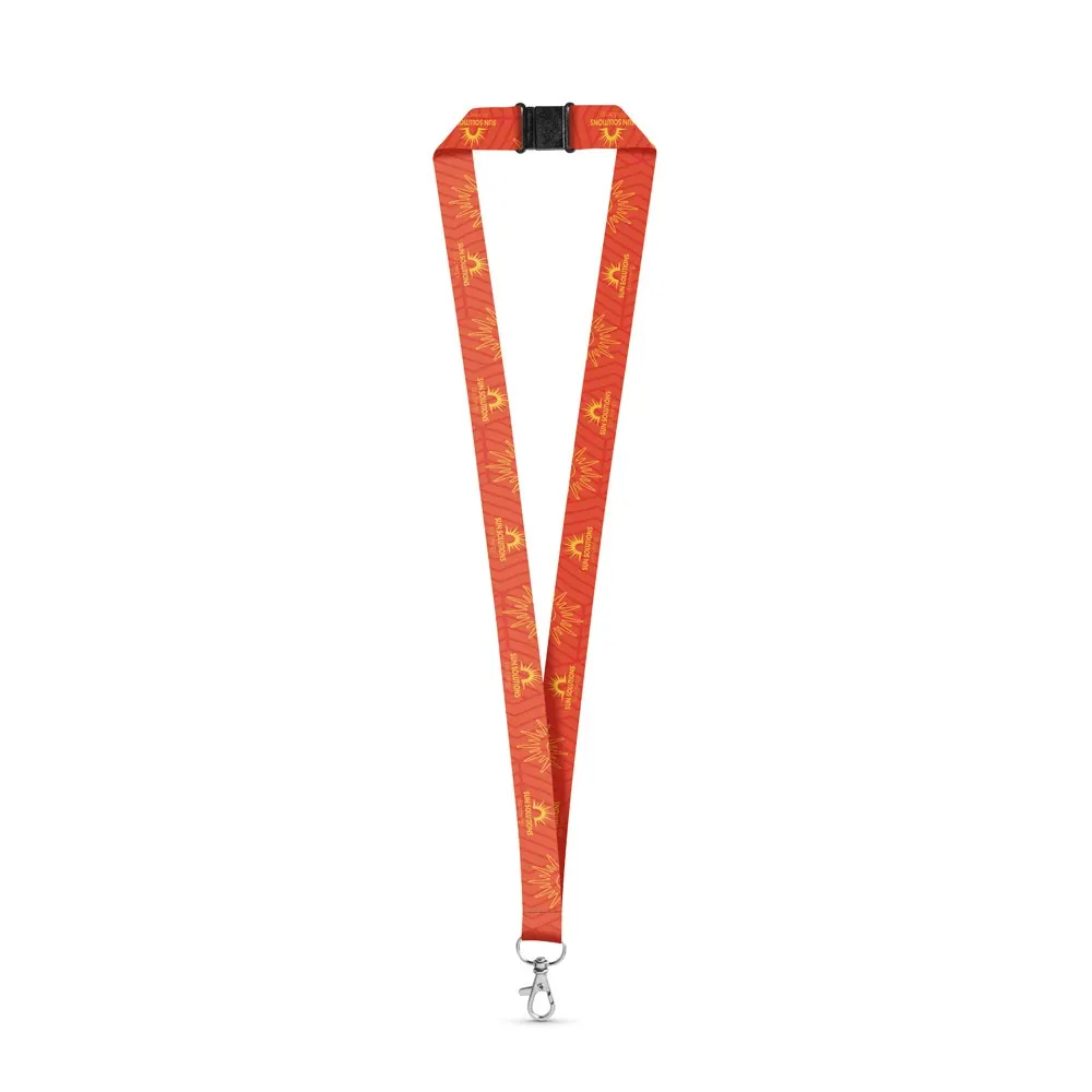 BRISTOL. SET Lanyard SUBLIMATION Long II (20 mm) con mosquetón de gatillo de 20 mm y cierre de seguridad