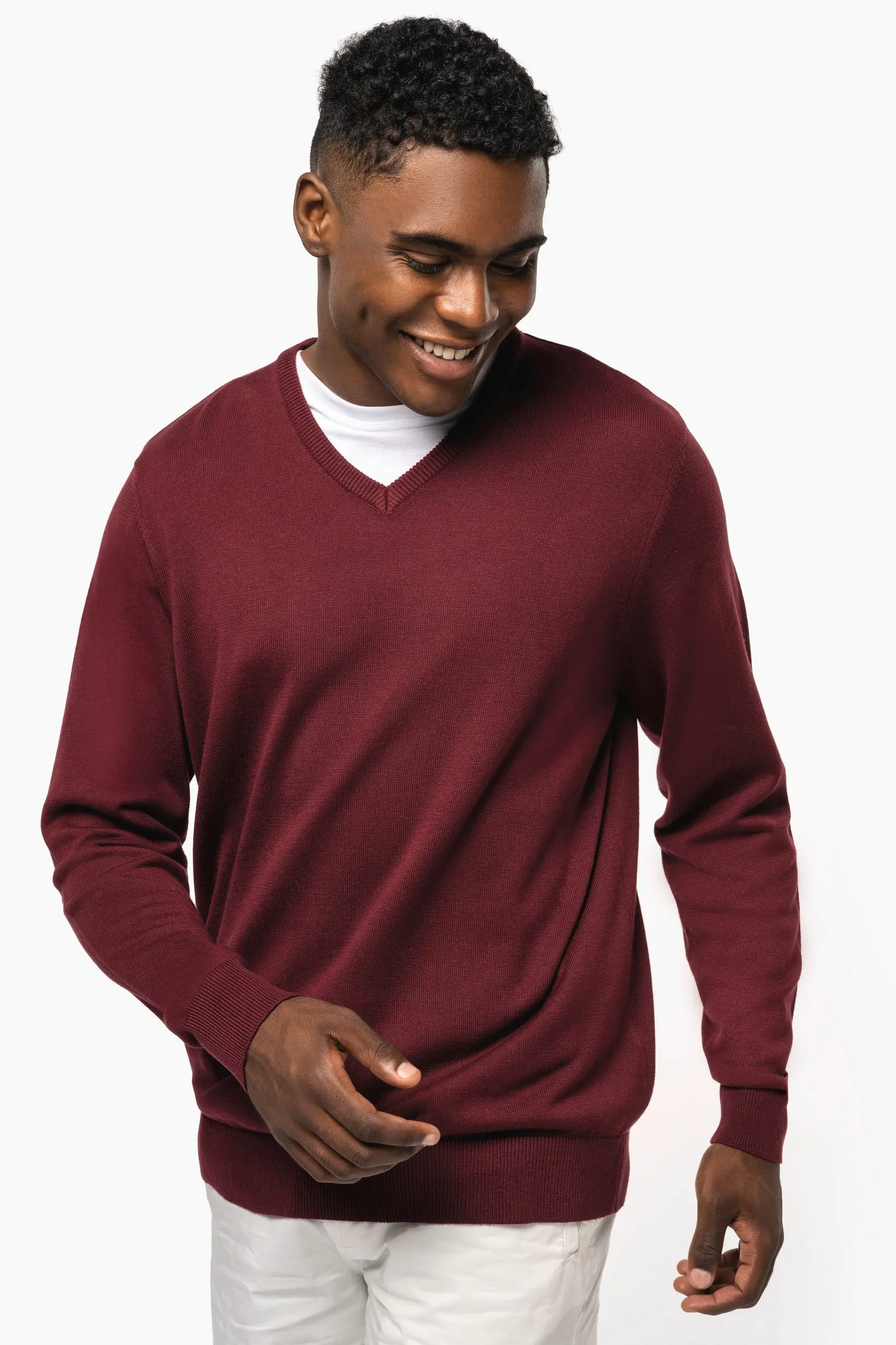 Jersey cuello de pico hombre