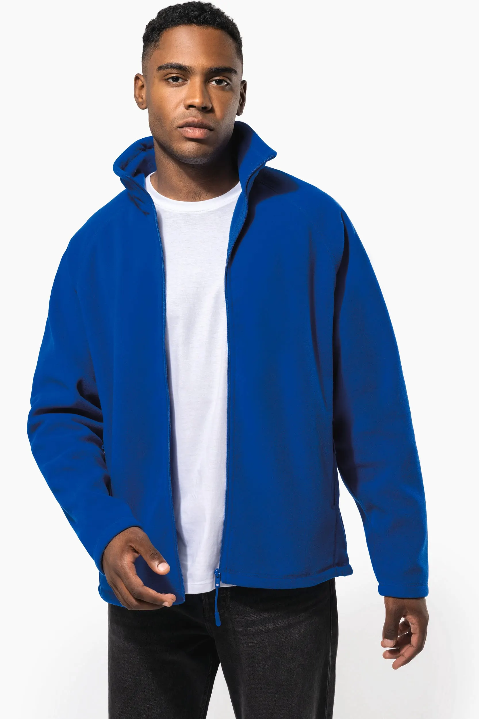 Chaqueta micropolar con cremallera y mangas raglán hombre