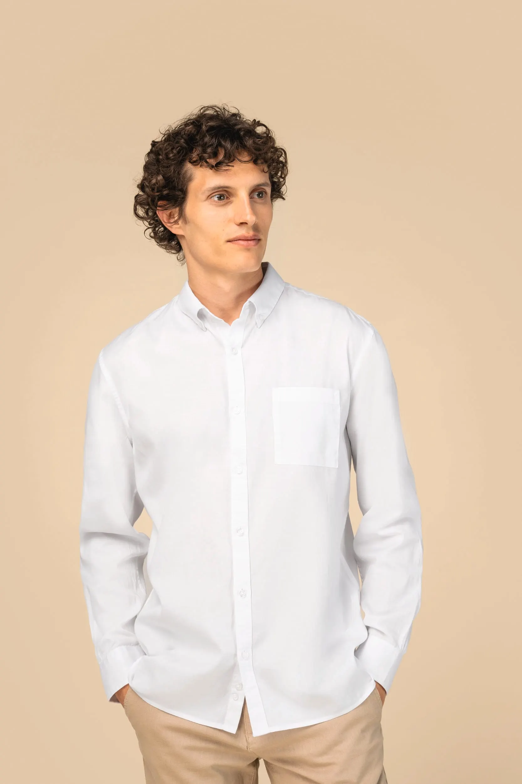 Camisa ecorresponsable de Lyocell y efecto lavado hombre