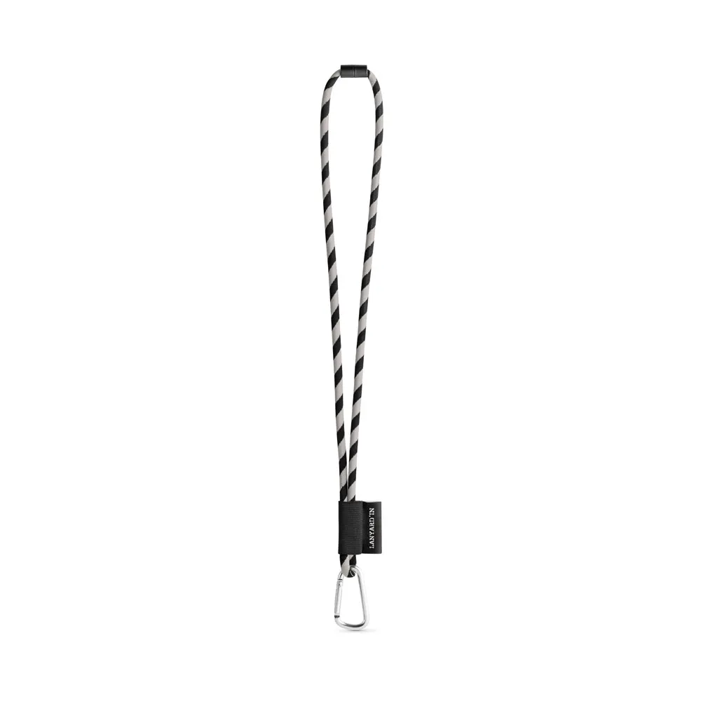 75089. SET Lanyard TUBE Long (Ø 7 mm) con mosquetón en forma de D de 55 mm y cierre de seguridad de Ø 7 mm