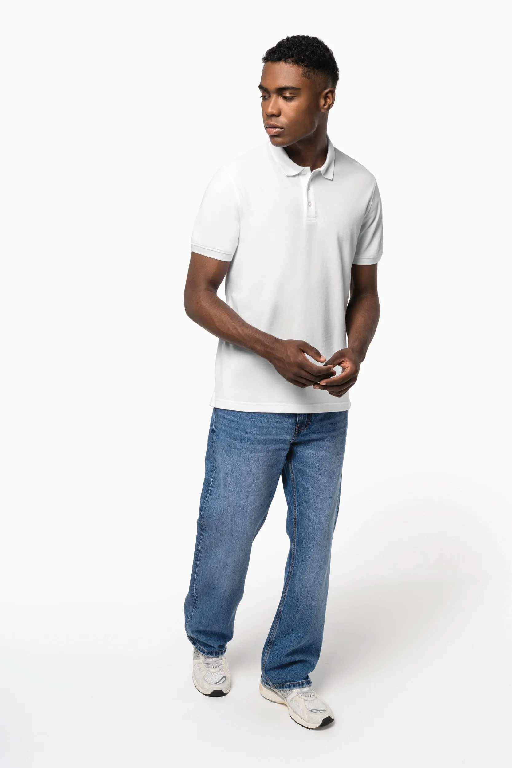 Polo de punto piqué manga corta hombre