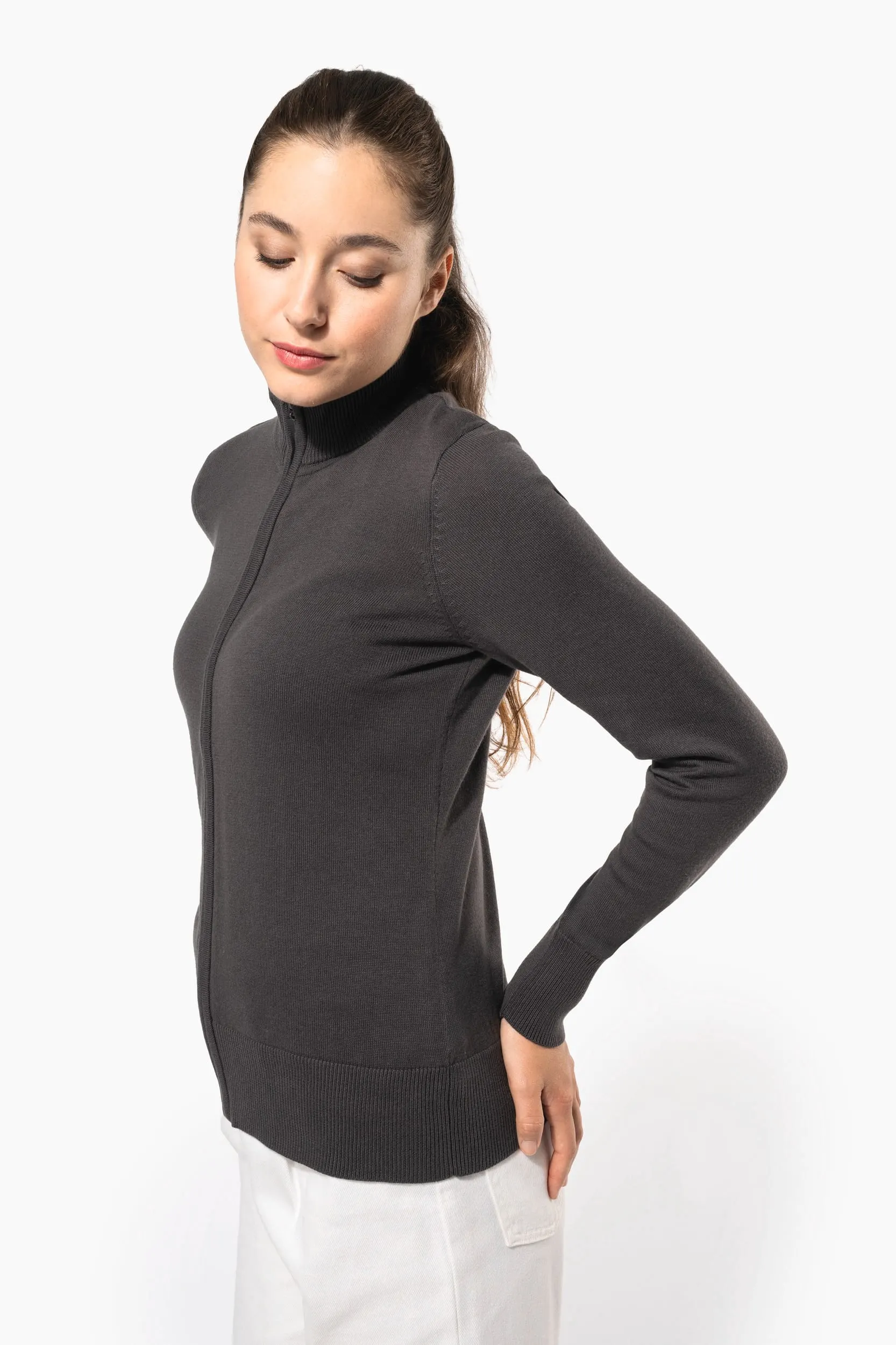 Chaqueta de punto con cremallera mujer