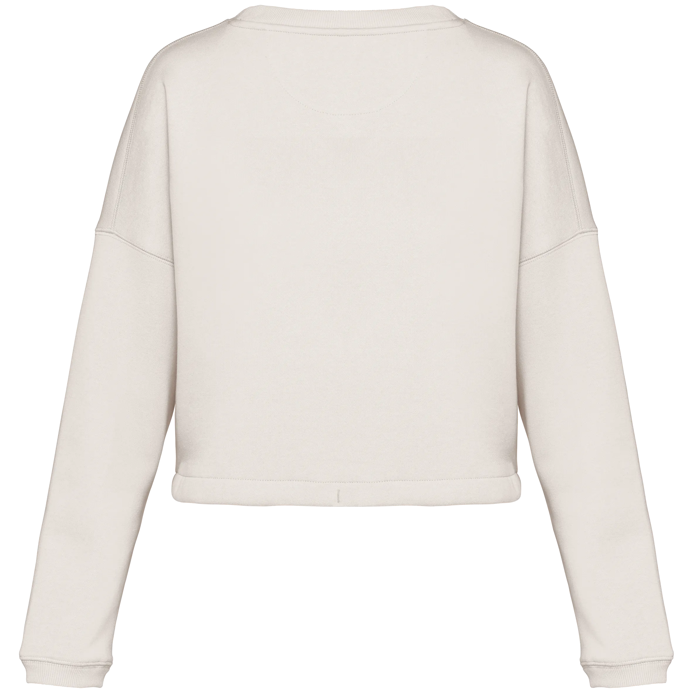 Sudadera ecorresponsable de cuello redondo oversize crop mujer