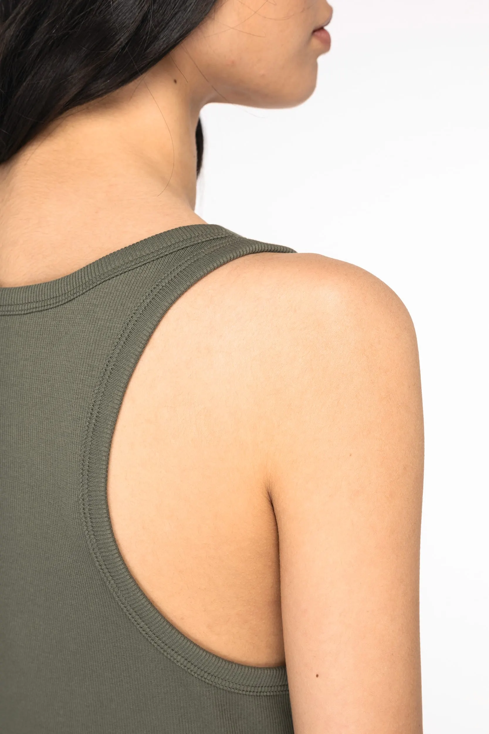 Camiseta de tirantes ecorresponsable acanalada mujer