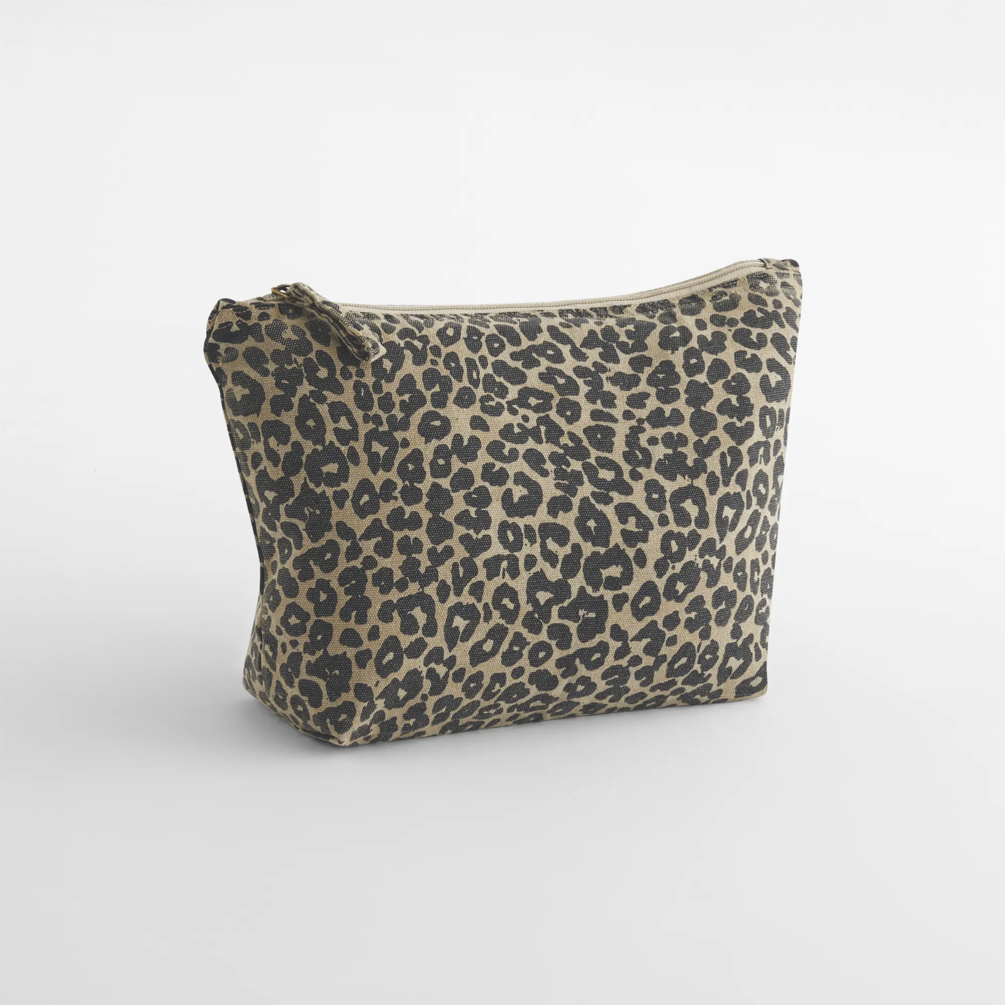 Estuche de lona con estampado de leopardo
