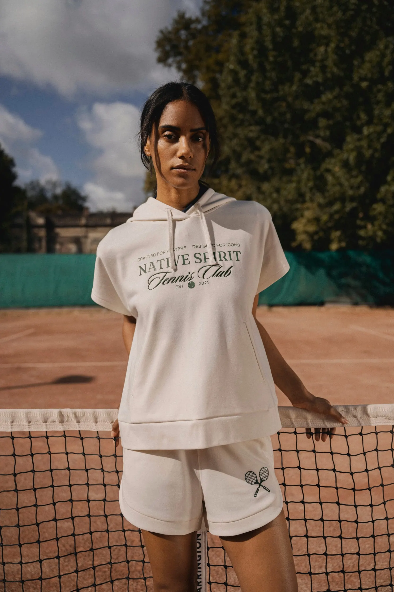 Sudadera ecorresponsable con capucha oversize sin mangas French Terry mujer