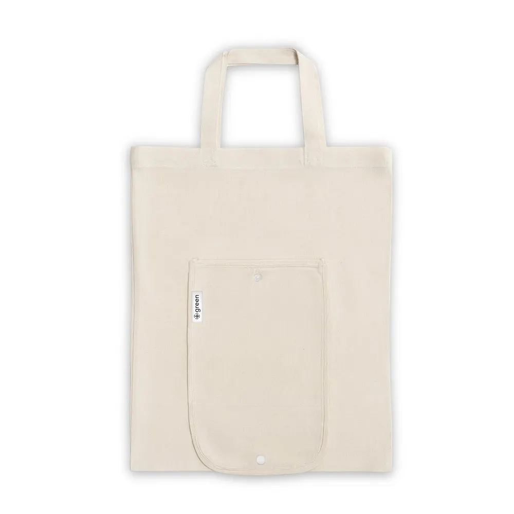 BEIRUT. Bolsa plegable de algodón (50%), algodón reciclado (30%) y poliéster (20% rPET) (140 g/m²)