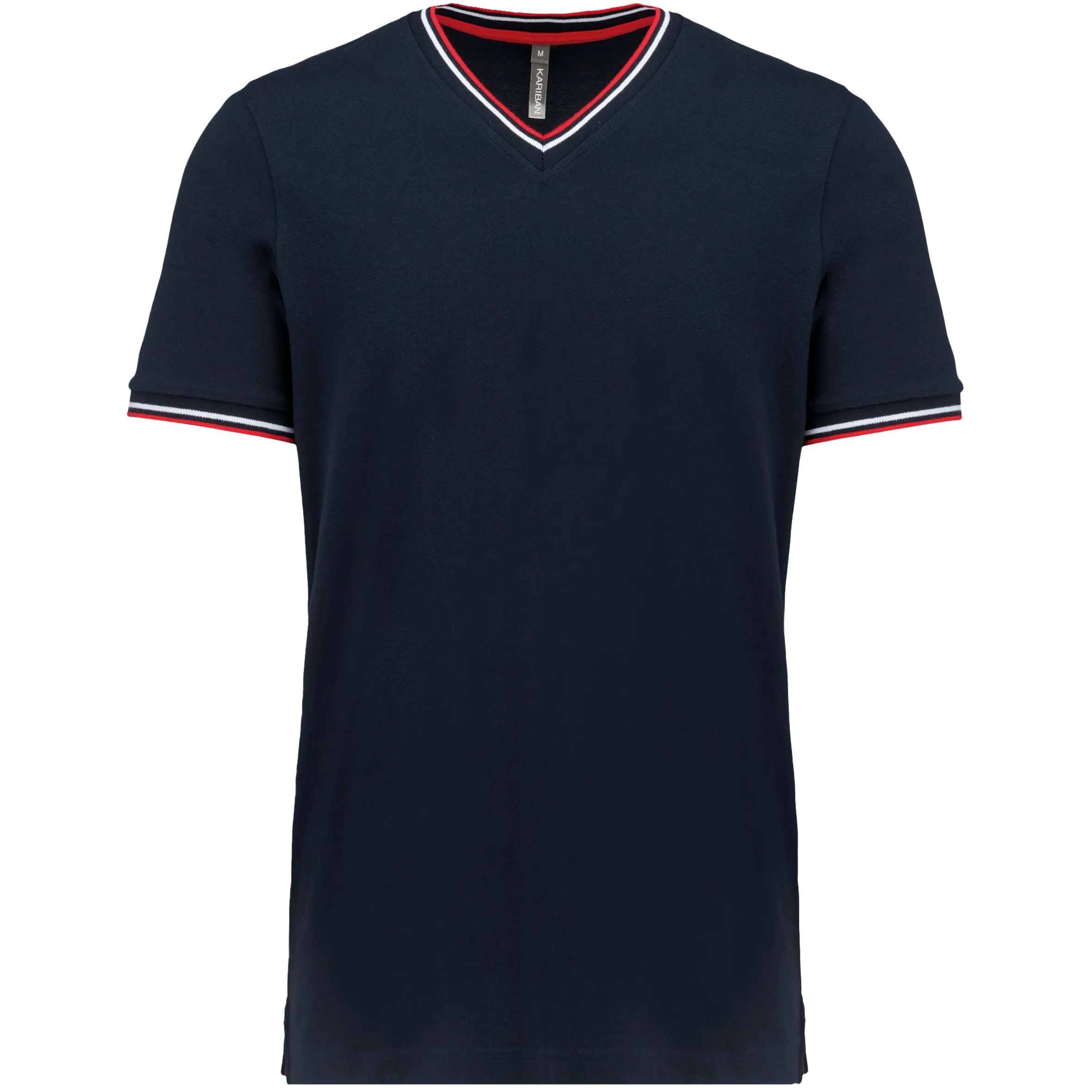 Camiseta de punto piqué con cuello de pico de hombre