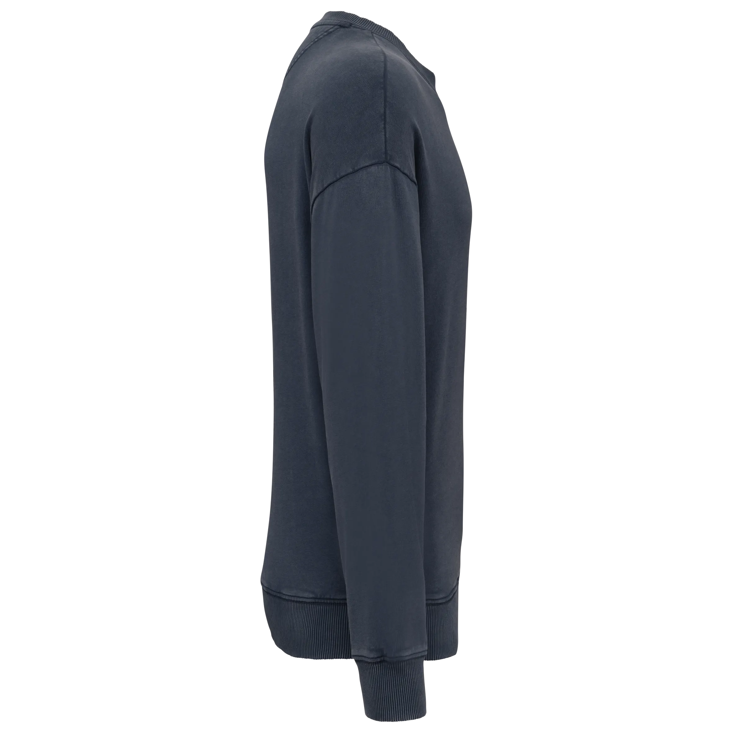 Sudadera ecorresponsable de cuello redondo efecto lavado oversize unisex