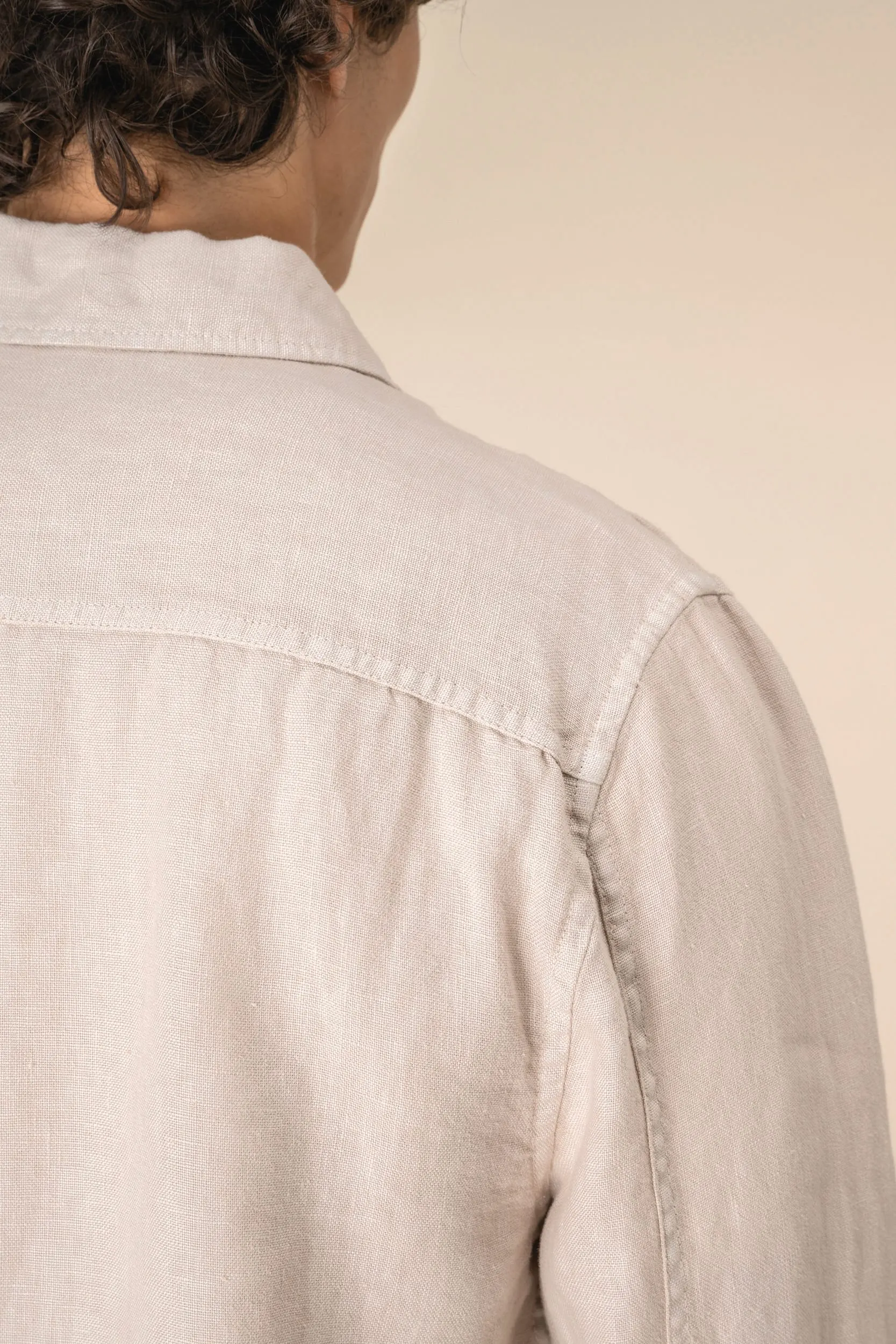 Sobrecamisa efecto lavado de lino hombre