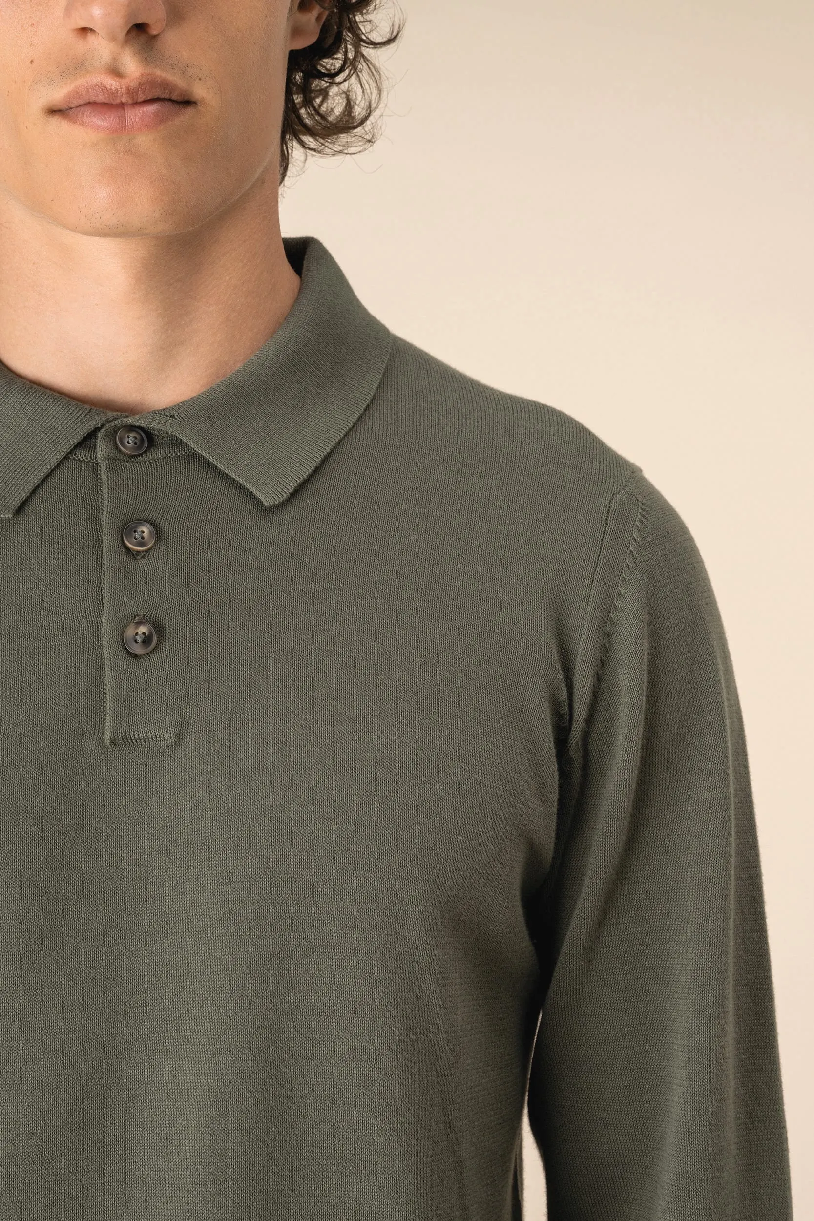Polo ecorresponsable manga larga hombre