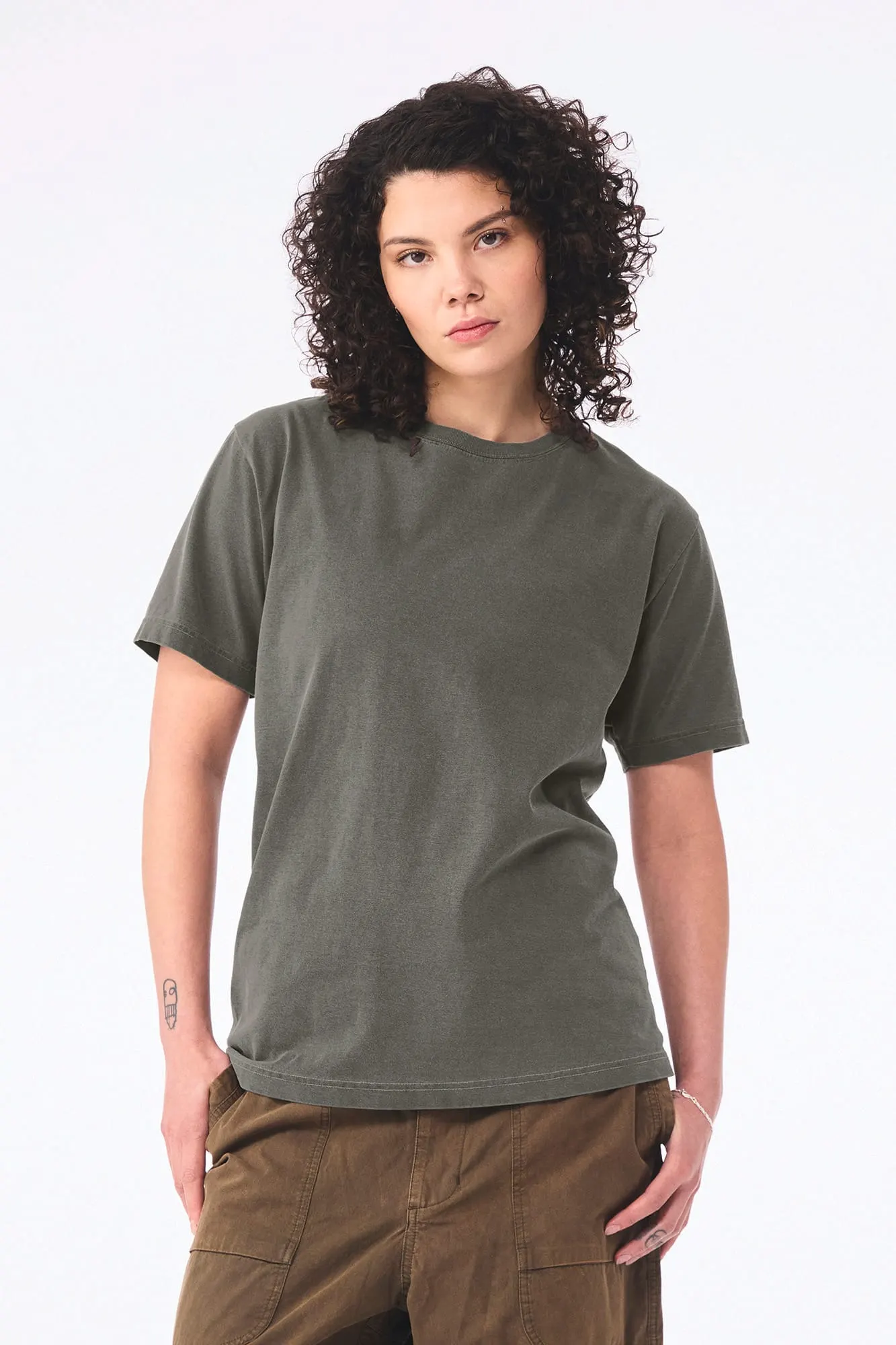 Camiseta de efecto lavado gruesa unisex