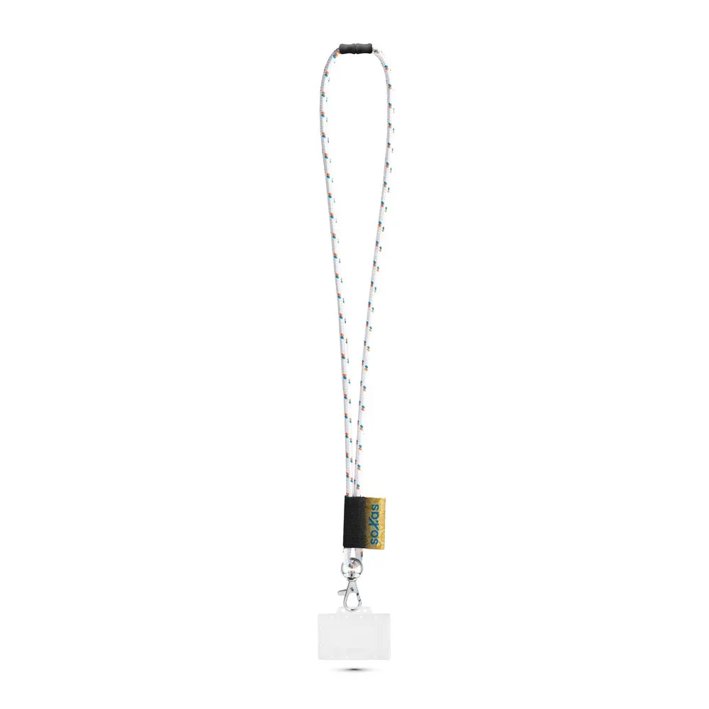 BRIDPORT. SET Cordón NAUTIC Largo (Ø 7 mm) con mosquetón de gatillo de 9 mm, cierre de seguridad de Ø 7 mm y porta credencial/tarjeta rígido de 91 x 68 mm