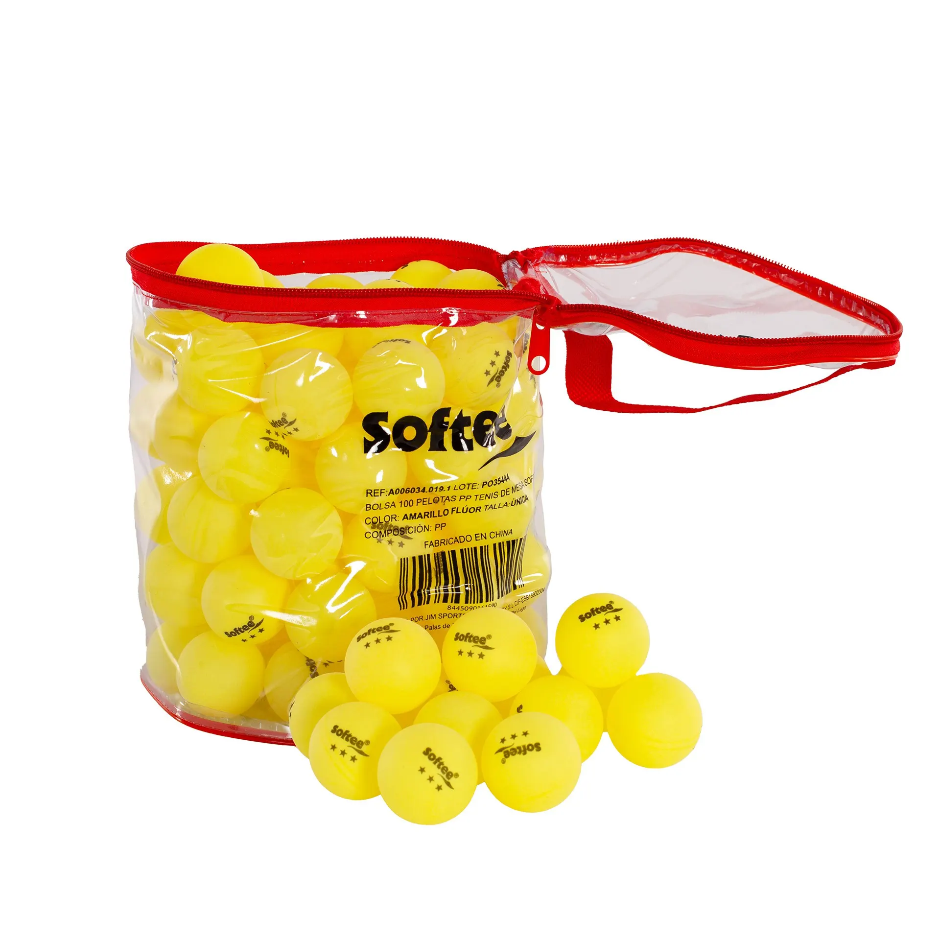 BOLSA 100 PELOTAS PP TENIS DE MESA SOFTEE
