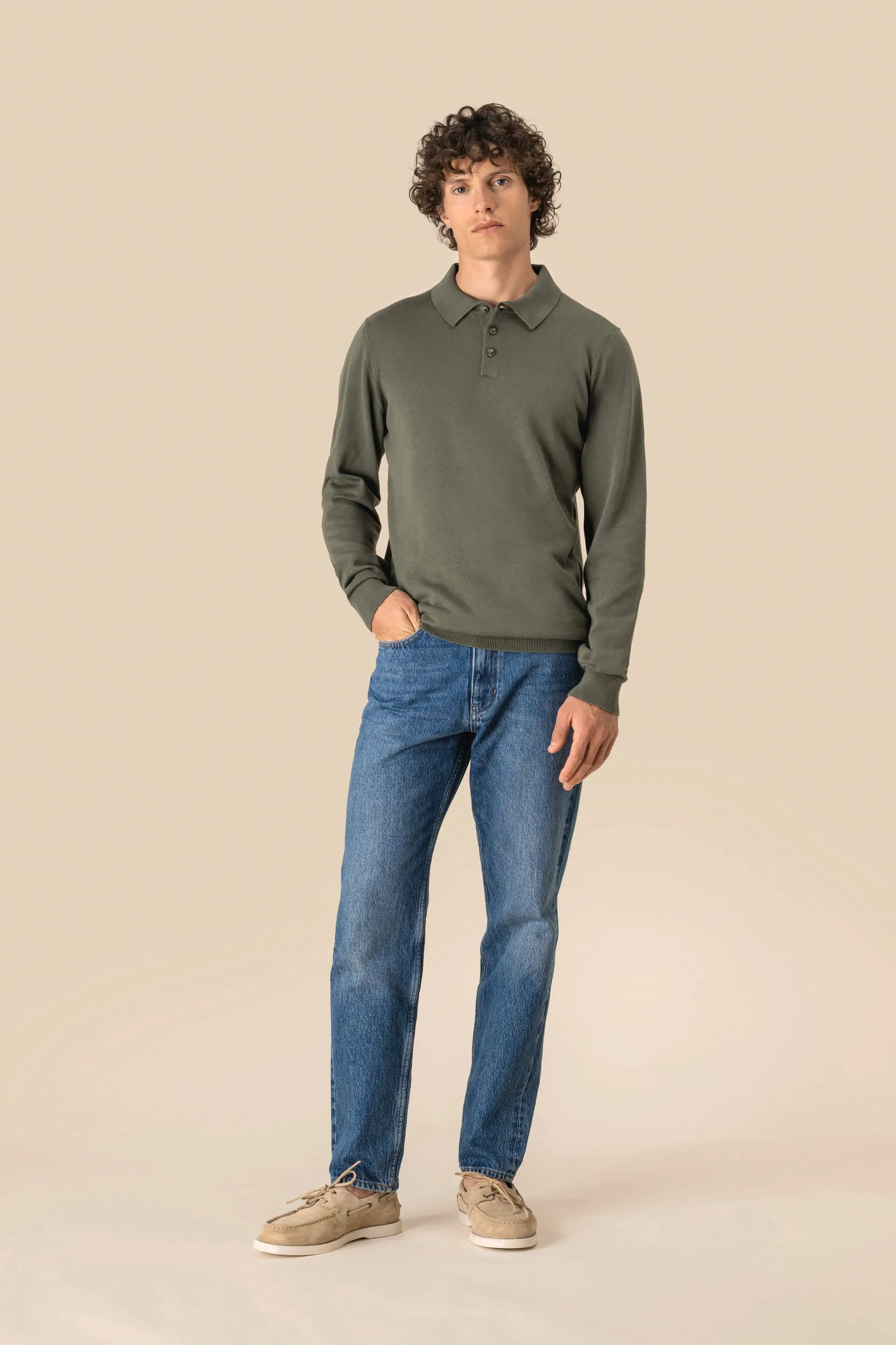 Polo ecorresponsable manga larga hombre