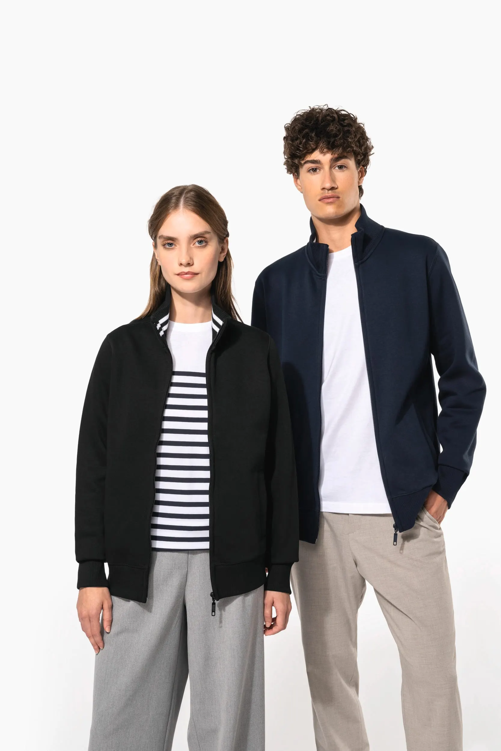 Chaqueta de felpa con cremallera hombre