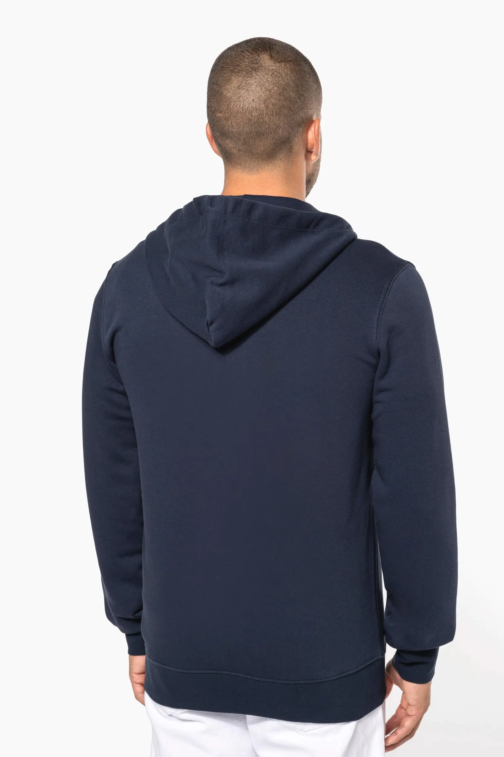 Sudadera con capucha y cremallera ecorresponsable hombre