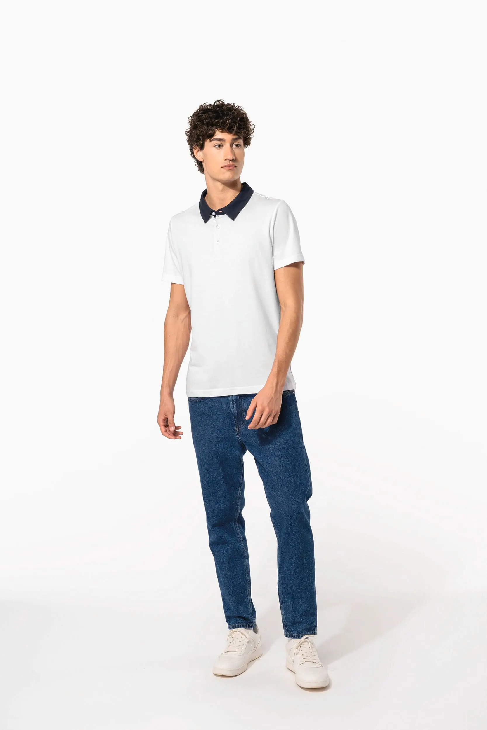 Polo jersey bicolor hombre