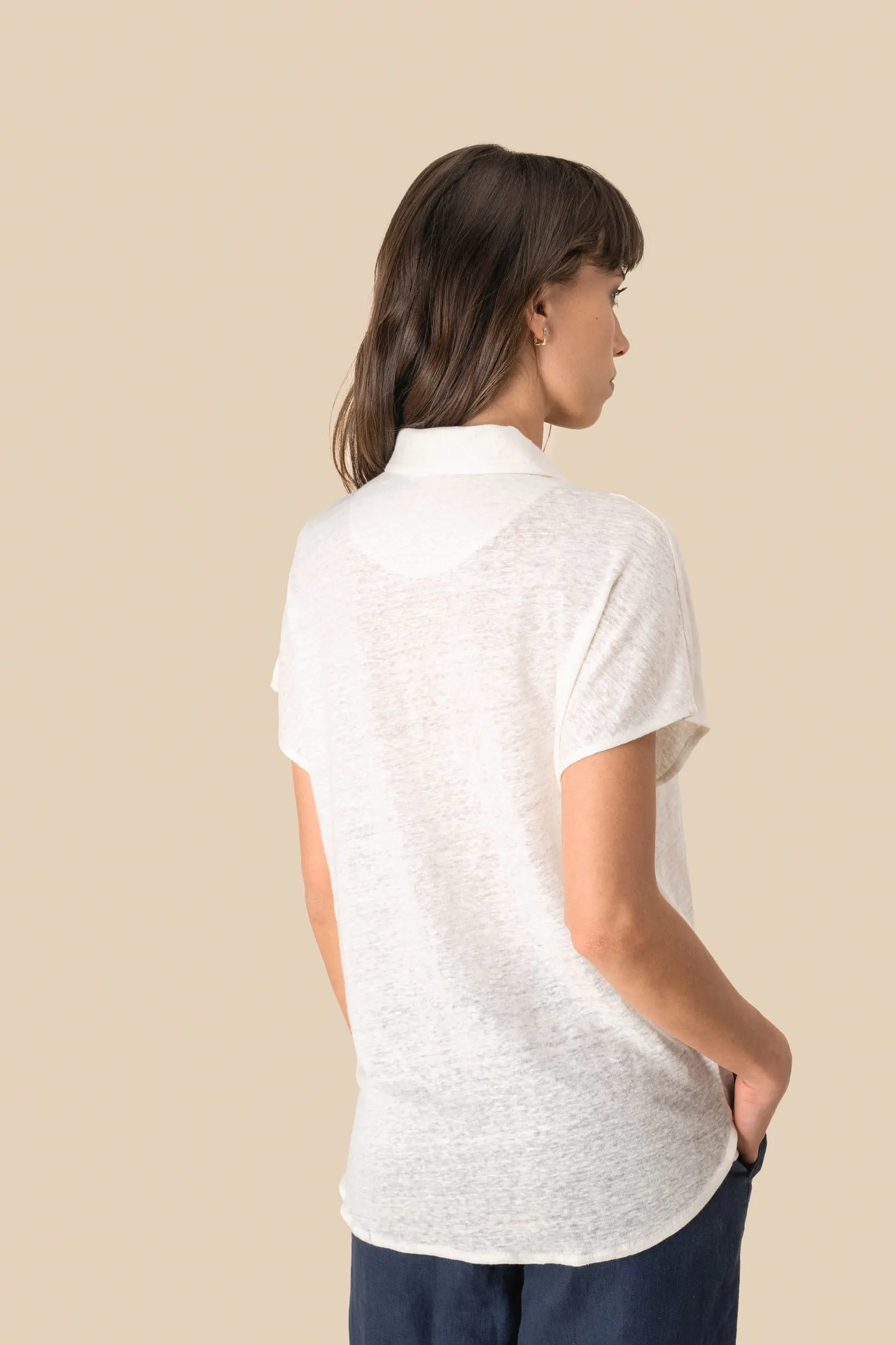 Polo de lino mujer