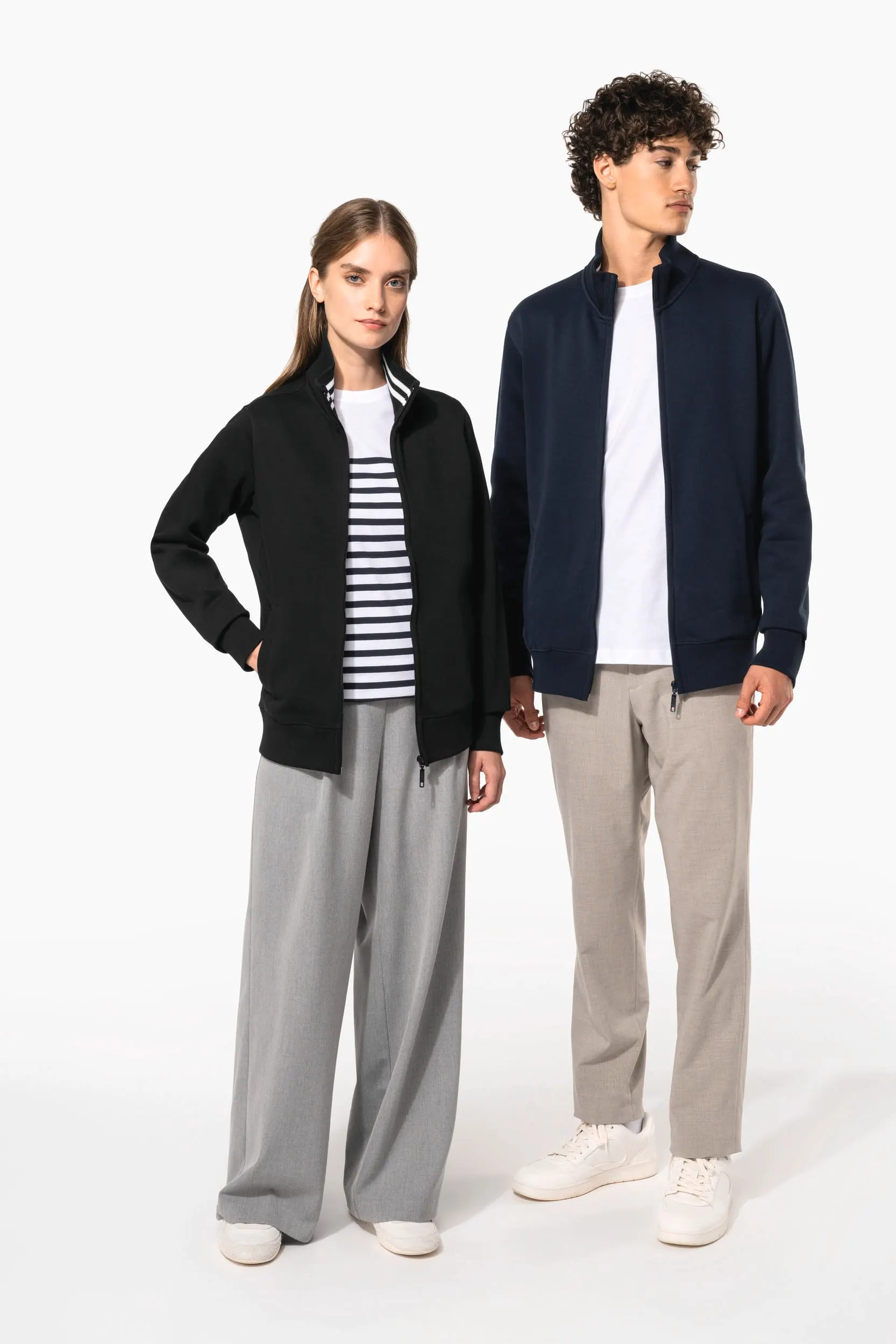 Chaqueta de felpa con cremallera mujer