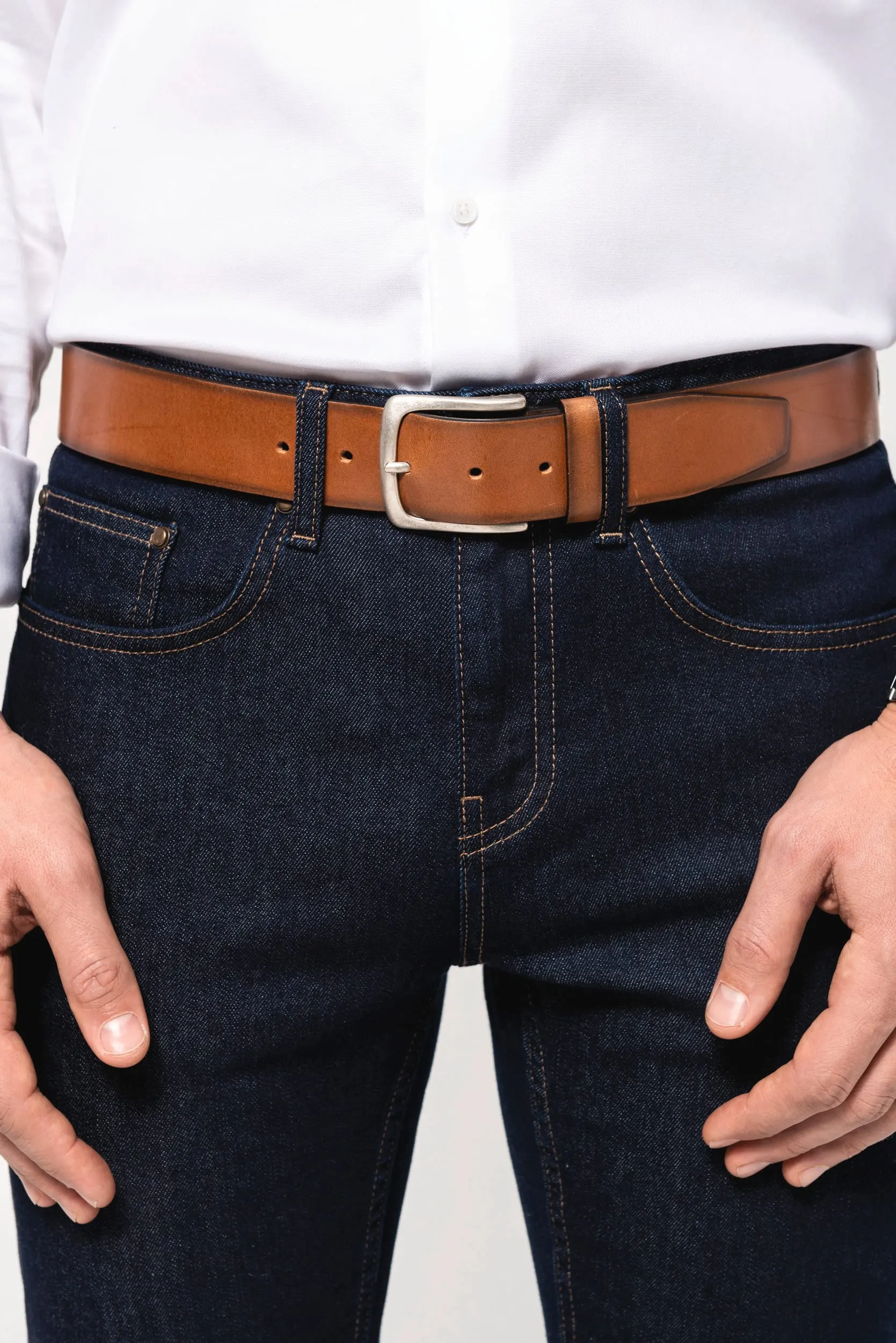 Cinturón vintage de cuero hombre