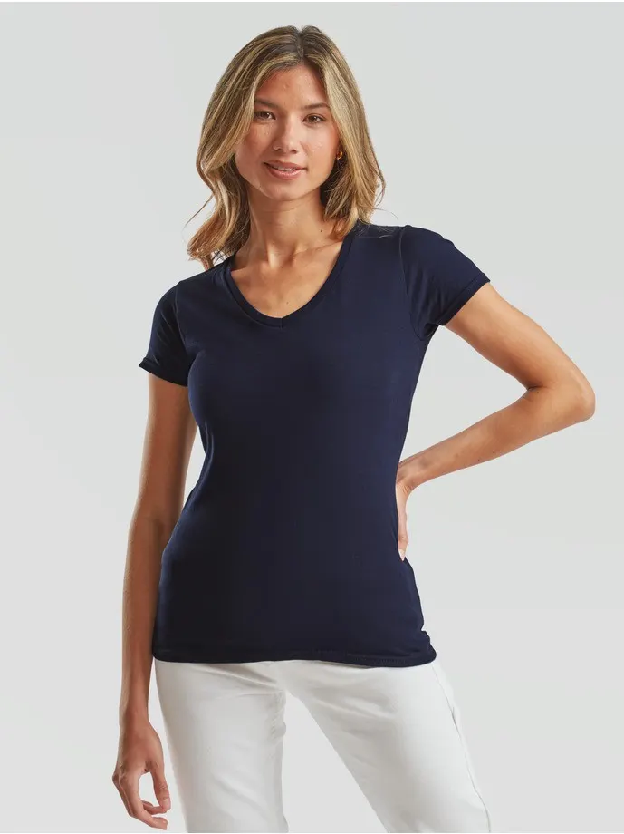 CAMISETA FRUIT OF THE LOOM LADIES ICONIC 150 V-NECK T