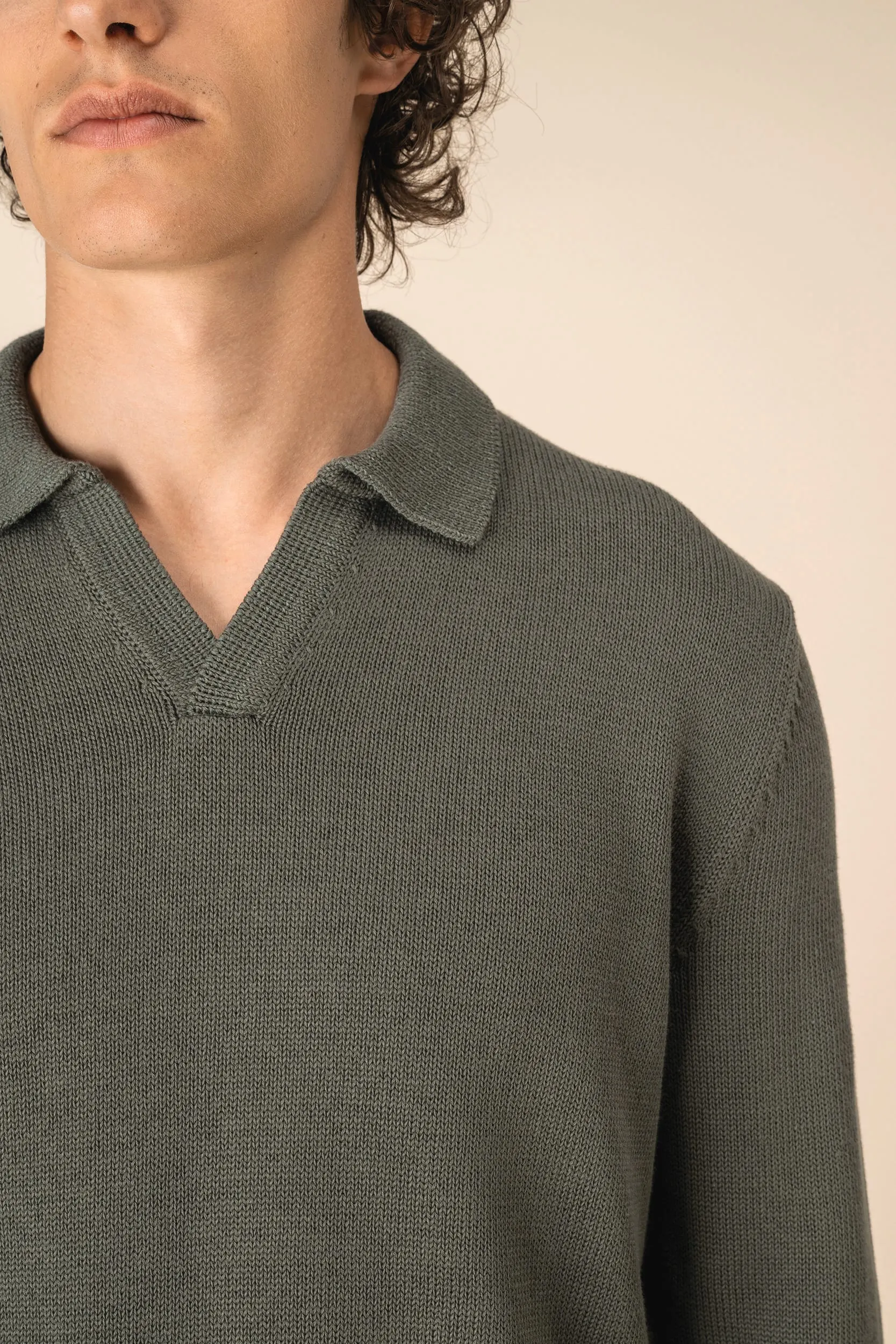 Jersey cuello polo hombre